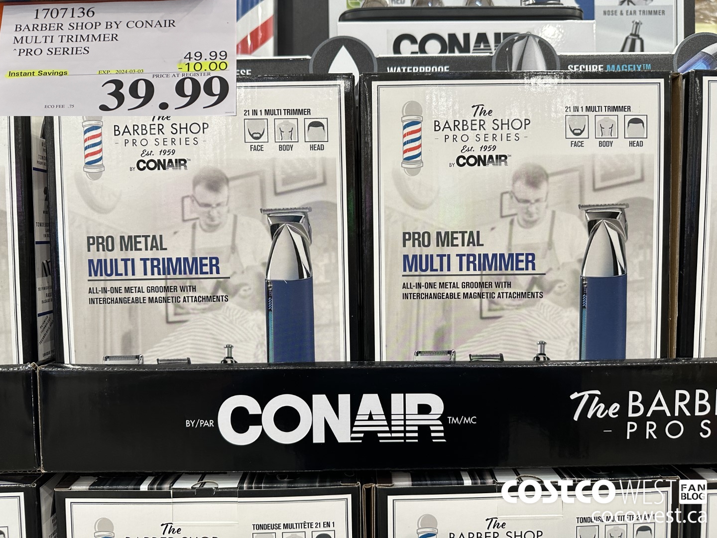 1707136 BARBER SHOP BY CONAIR MULTI TRIMMER PRO SERIES (EXPIRES ON 2024-03-03) $10.00
