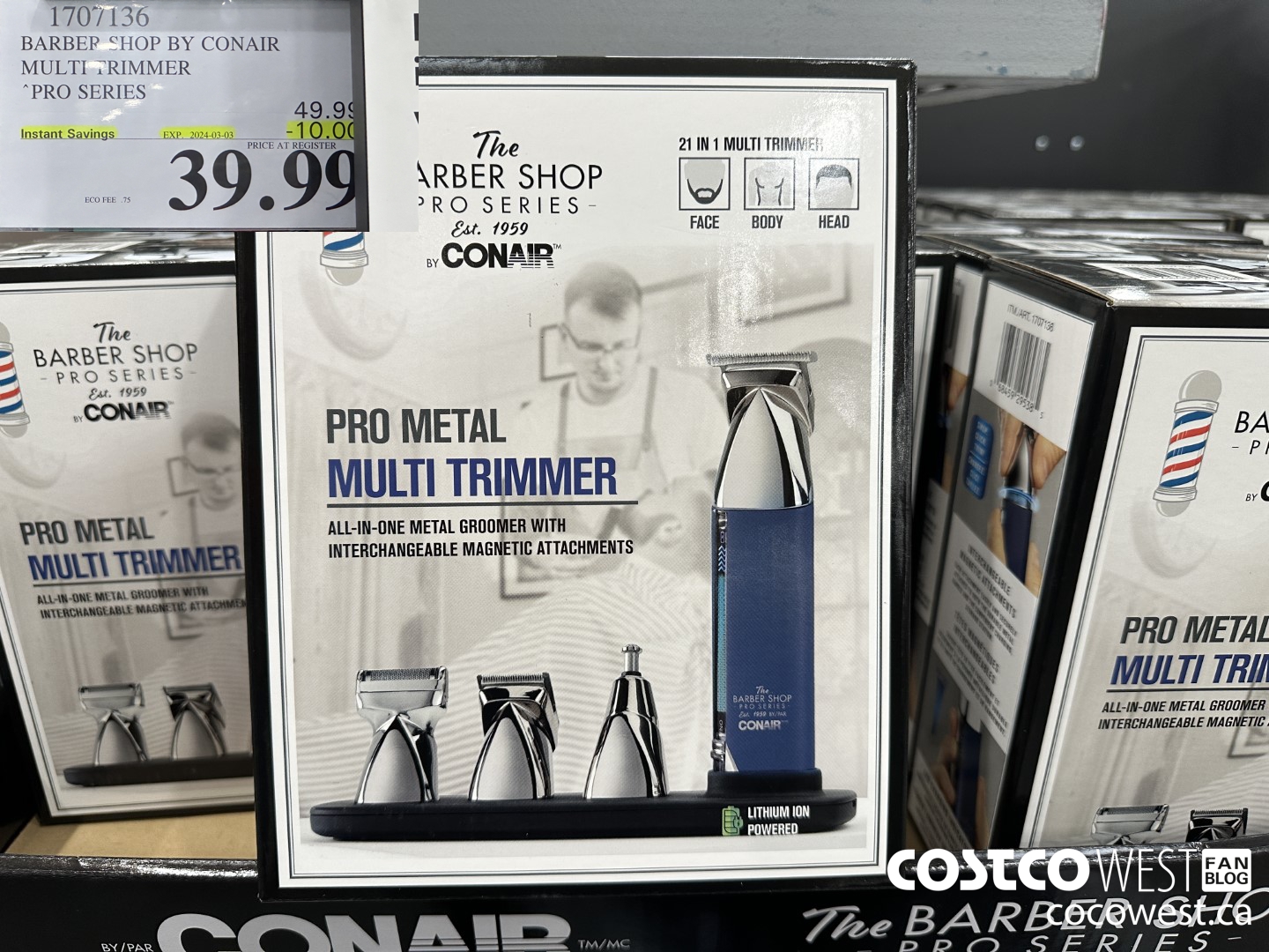 1707136 BARBER SHOP BY CONAIR MULTI TRIMMER PRO SERIES ($10.00 INSTANT SAVINGS EXPIRES ON 2024-03-03) $39.99
