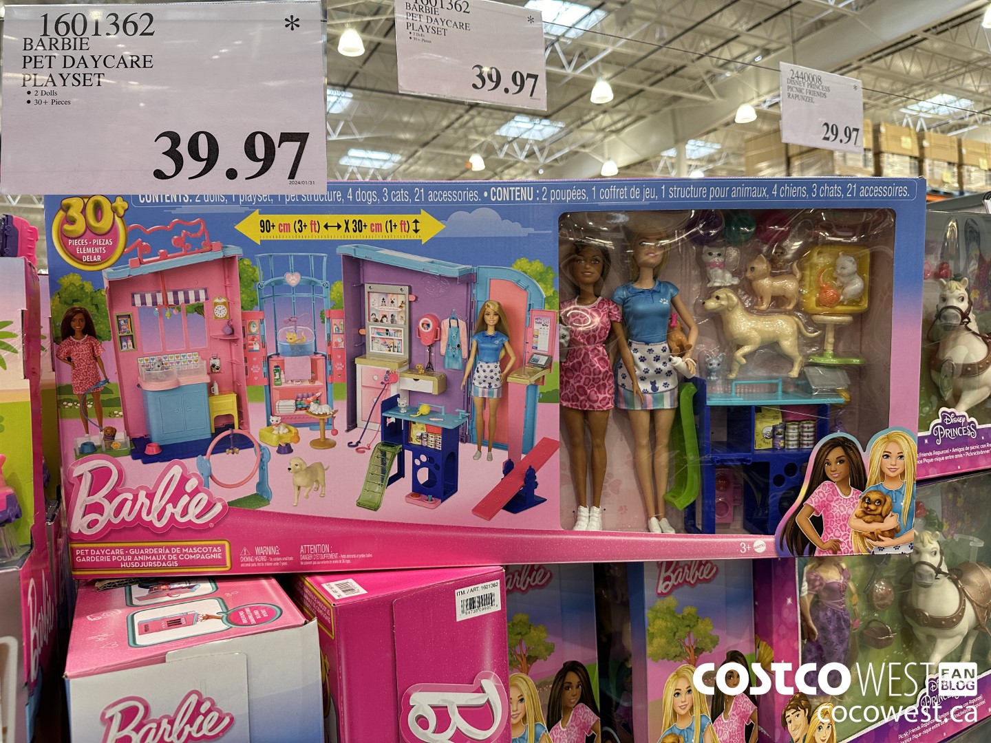 1601362 BARBIE PET DAYCARE PLAYSET $39.97