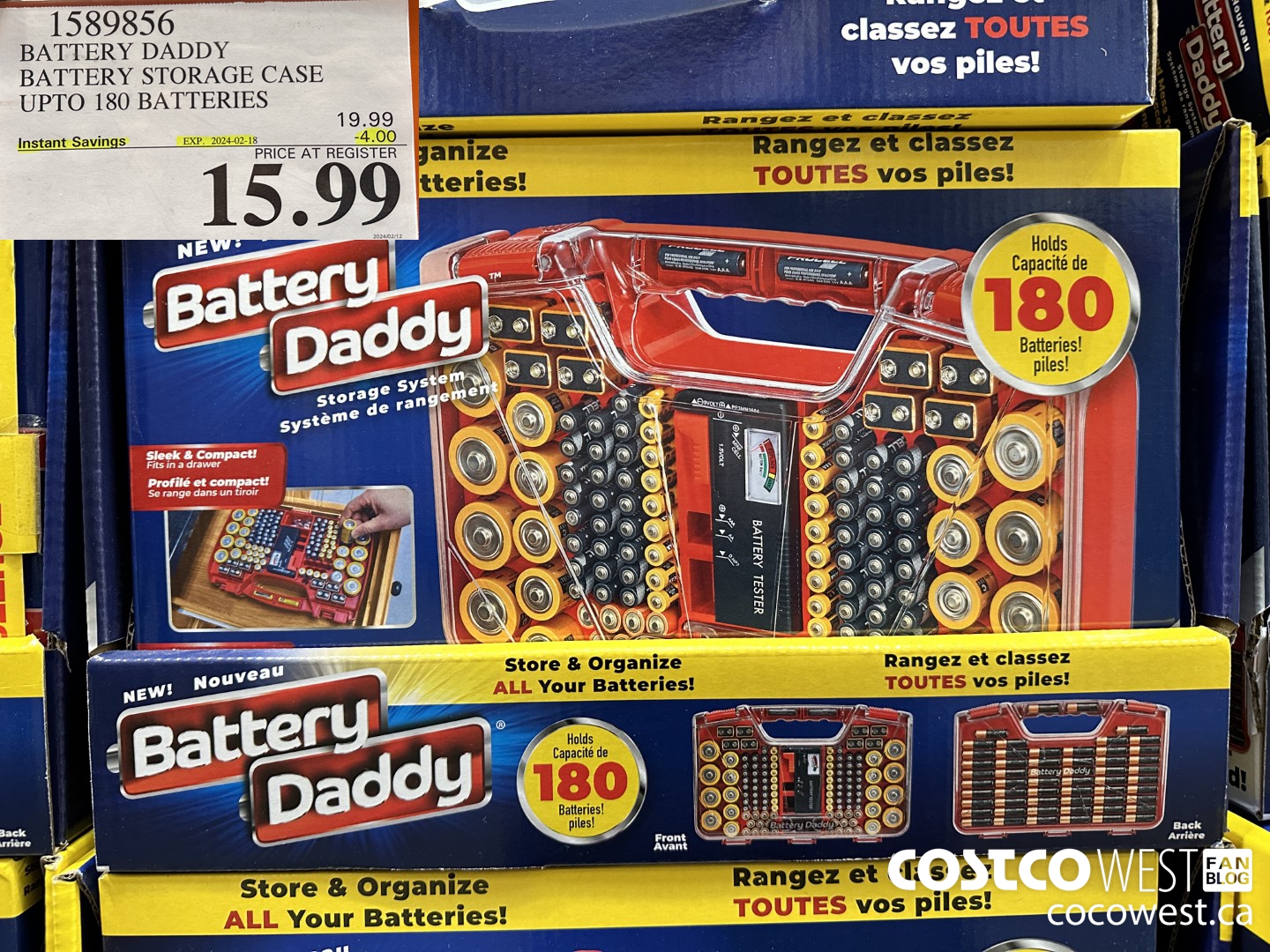 1589856 BATTERY DADDY BATTERY STORAGE CASE UP TO 180 BATTERIES ($4.00 INSTANT SAVINGS EXPIRES ON 2024-02-18) $15.99