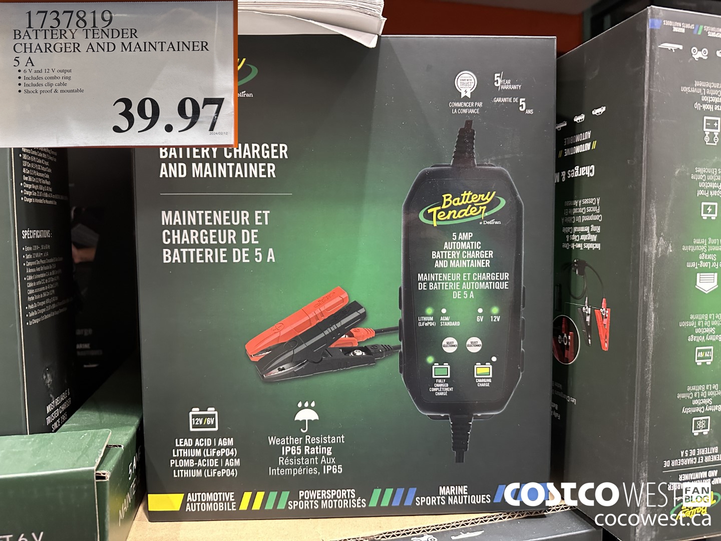 1737819 BATTERY TENDER CHARGER AND MAINTAINER 5 A $39.97