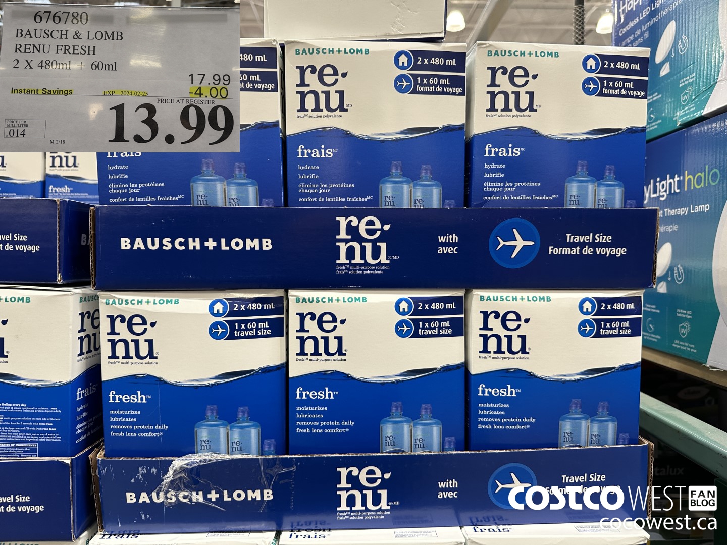 676780 BAUSCH & LOMB RENU FRESH 2 X 480ML + 60ML ($4.00 INSTANT SAVINGS EXPIRES ON 2024-02-25) $13.99