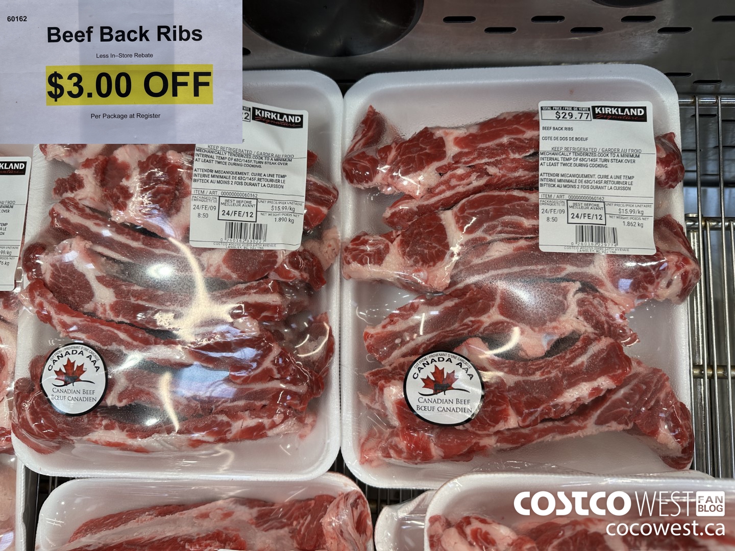 60162 BEEF BACK RIBS ($3.00 INSTANT SAVINGS)