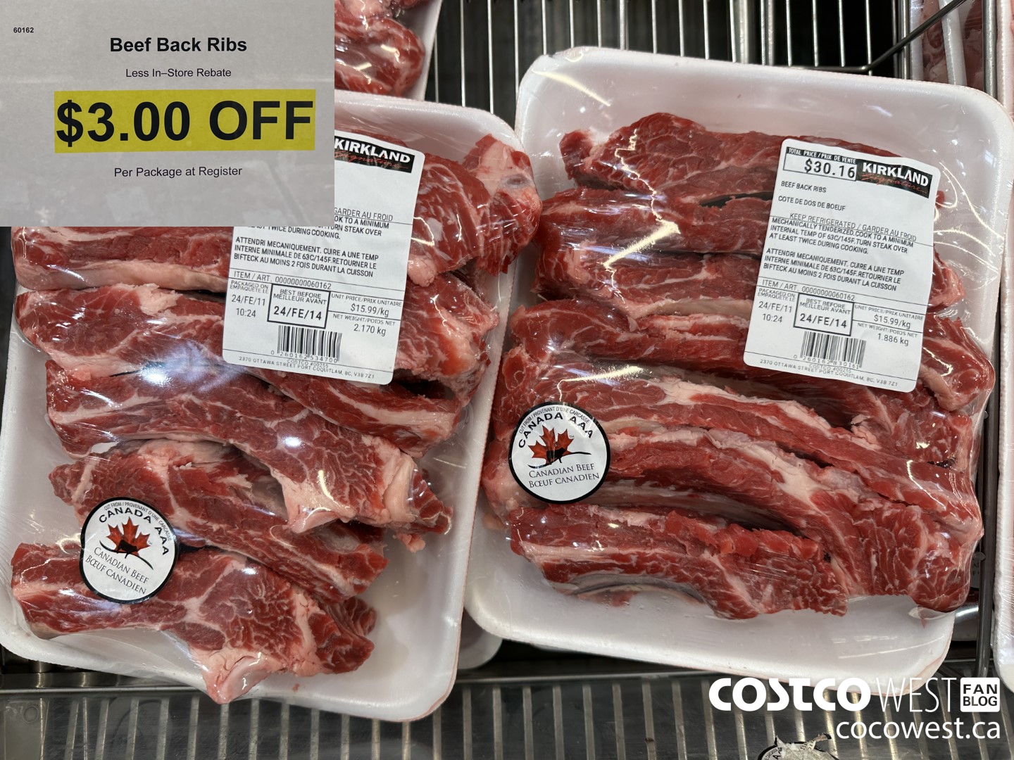60162 BEEF BACK RIBS ($3.00 INSTANT SAVINGS)