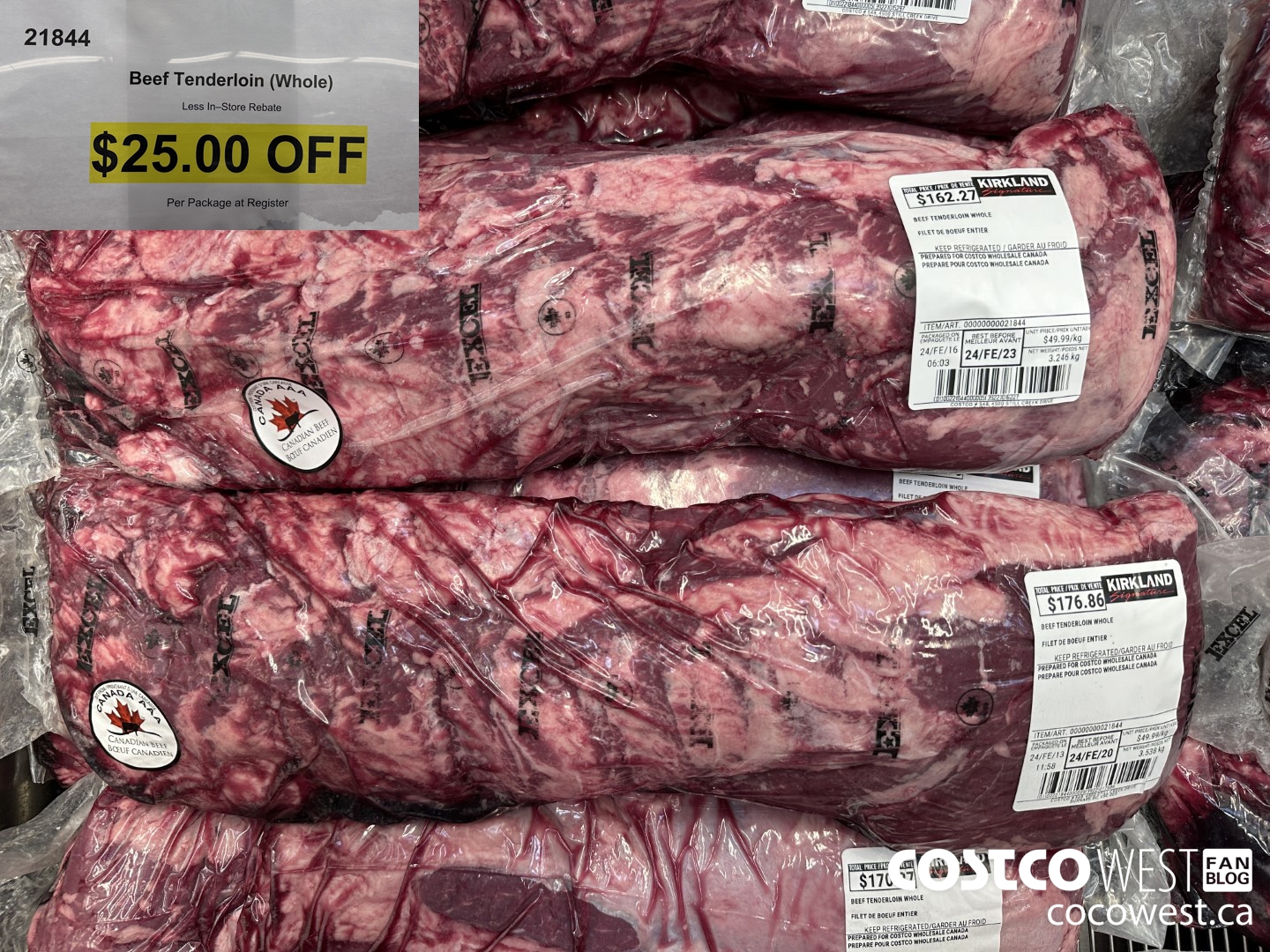21844 BEEF TENDERLOIN WHOLE ($25.00 INSTANT SAVINGS)