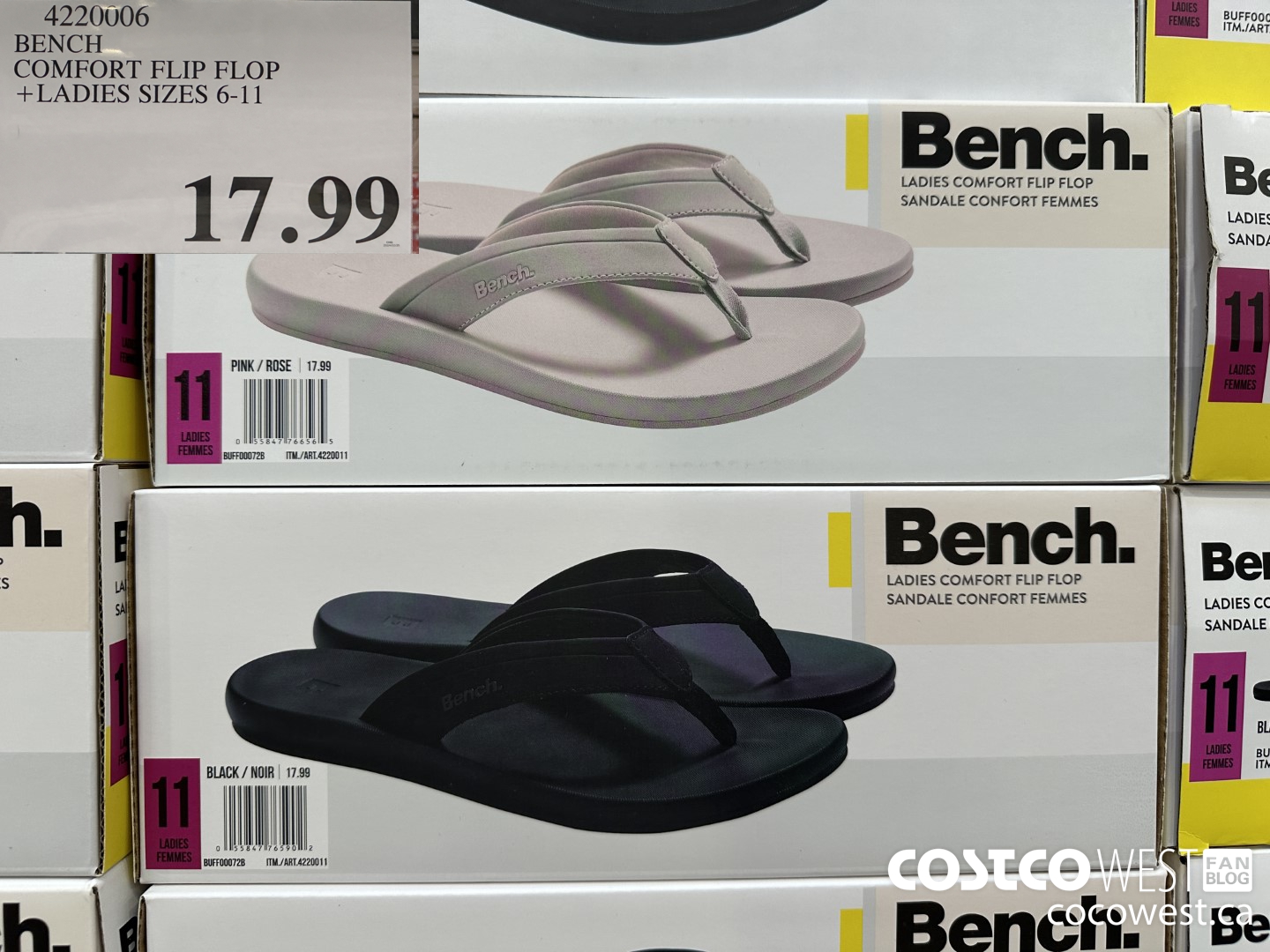 4220006 BENCH COMFORT FLIP FLOP LADIES SIZES 6-11 $17.99