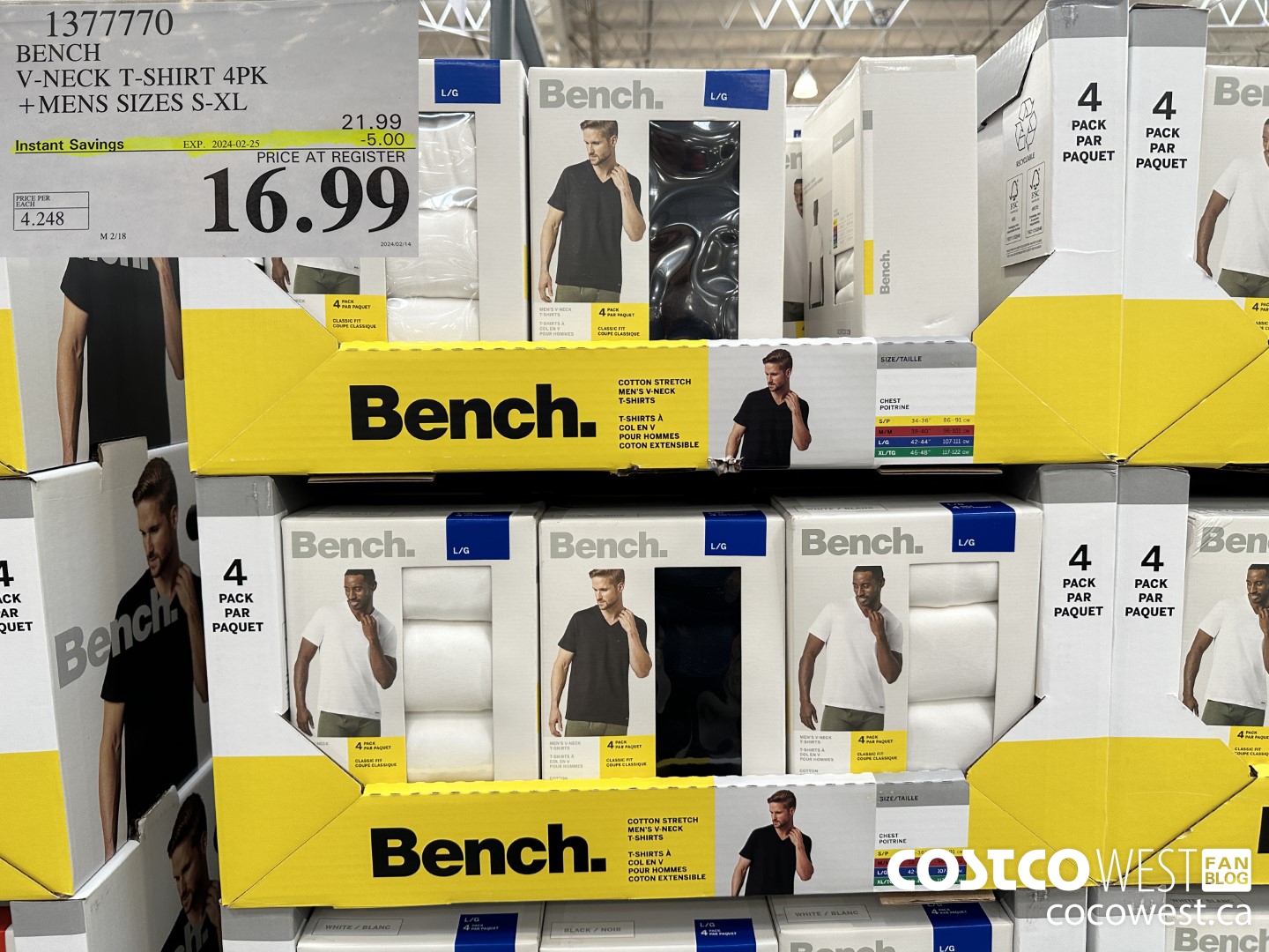 1377770 BENCH V-NECK T-SHIRT MENS SIZES S-XL ($5.00 INSTANT SAVINGS EXPIRES ON 2024-02-25) $16.99