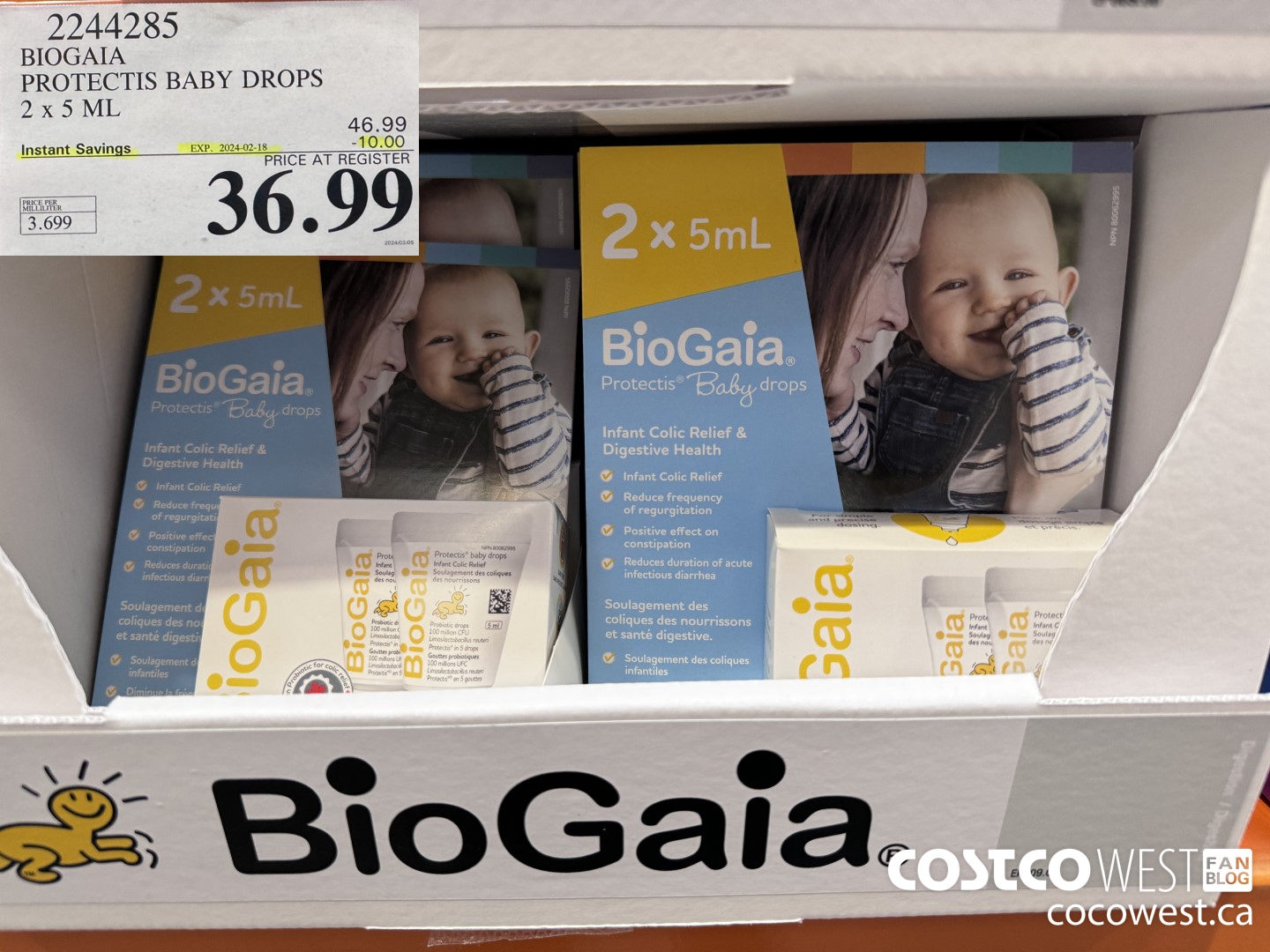 2244285 BIOGAIA PROTECTIS BABY DROPS 2 X 5 ML ($10.00 INSTANT SAVINGS EXPIRES ON 2024-02-18) $36.99