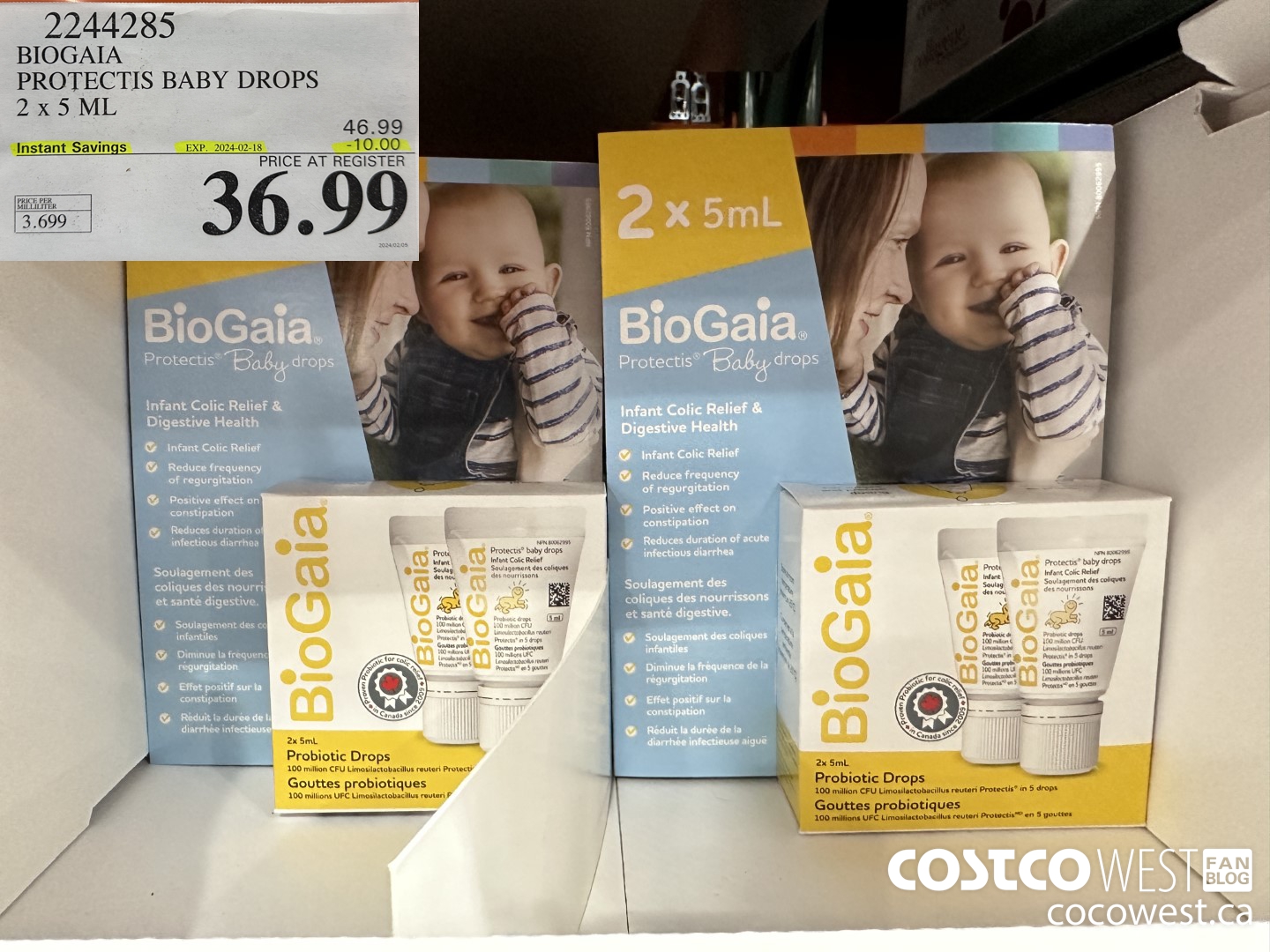 2244285 BIOGAIA PROTECTIS BABY DROPS 2 X 5 ML ($10.00 INSTANT SAVINGS EXPIRES ON 2024-02-18) $36.99