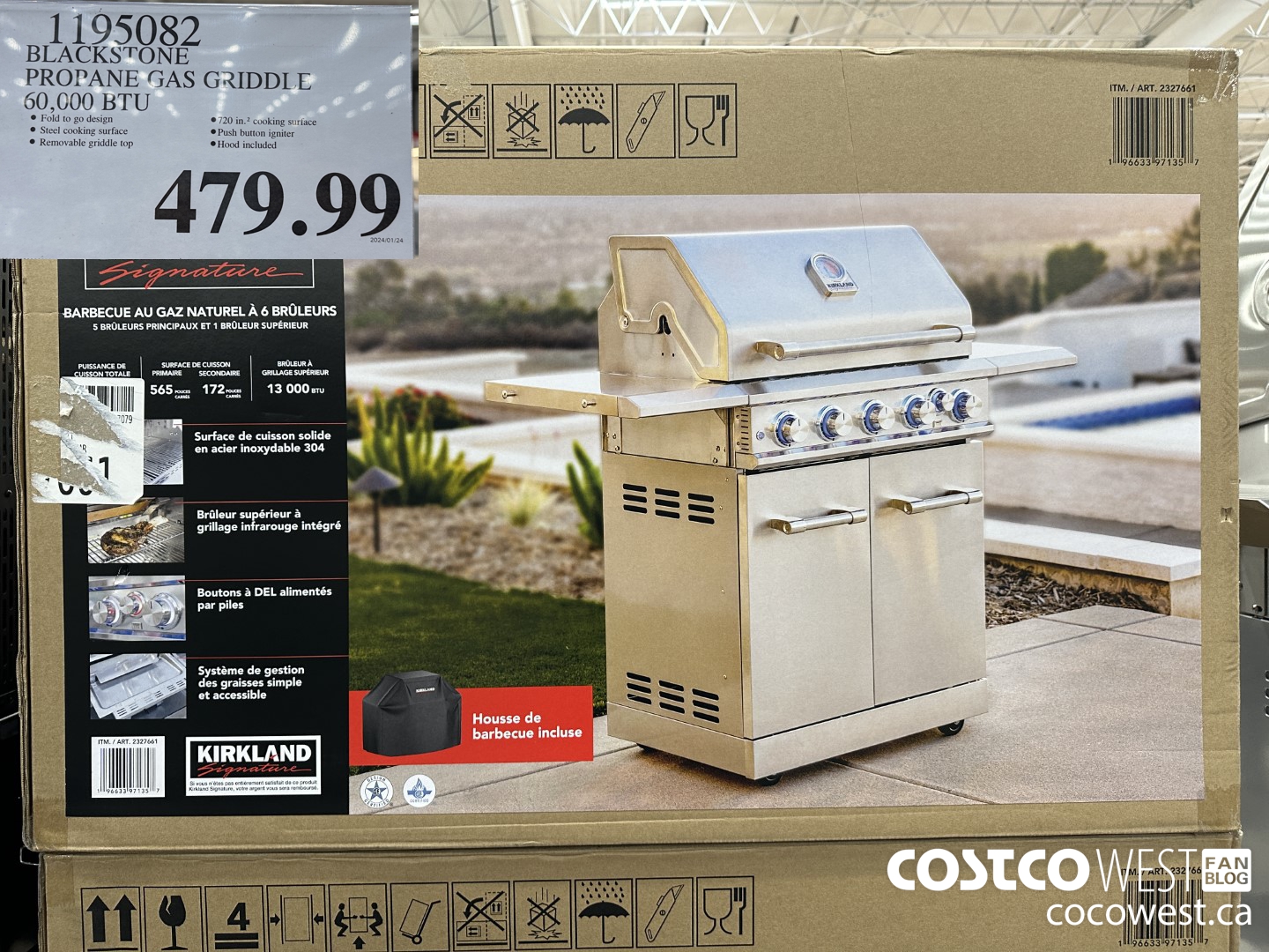 1195082 BLACKSTONE PROPANE GAS GRIDDLE 60,000 BTU $479.99