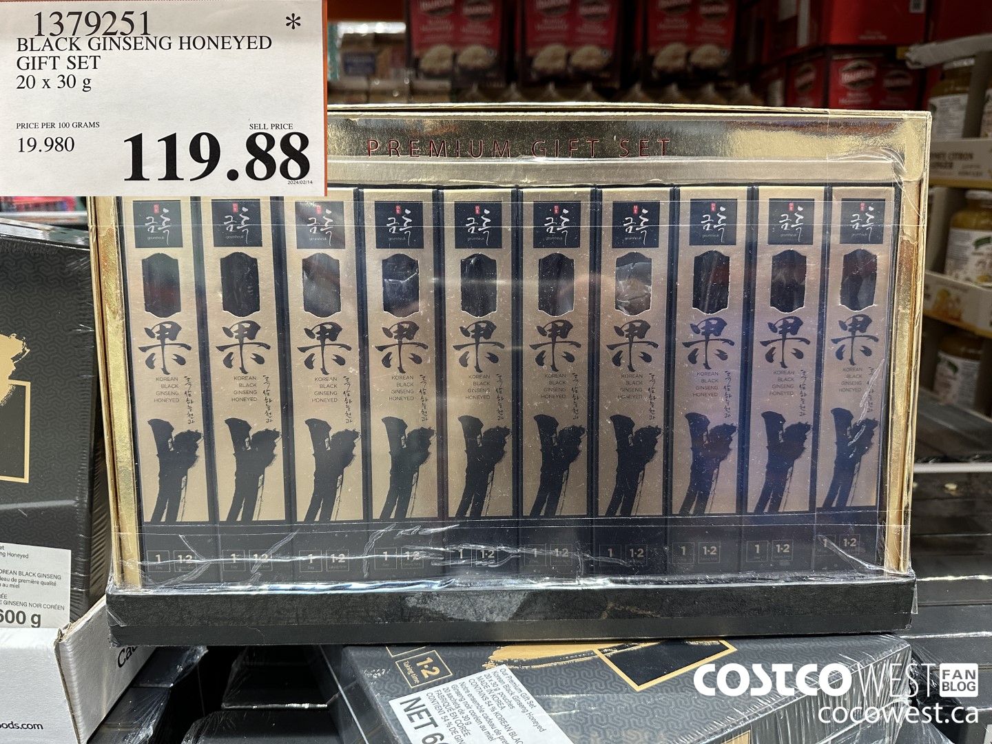 1379251 BLACK GINSENG HONEYED GIFT SET 20 X 30G $119.88