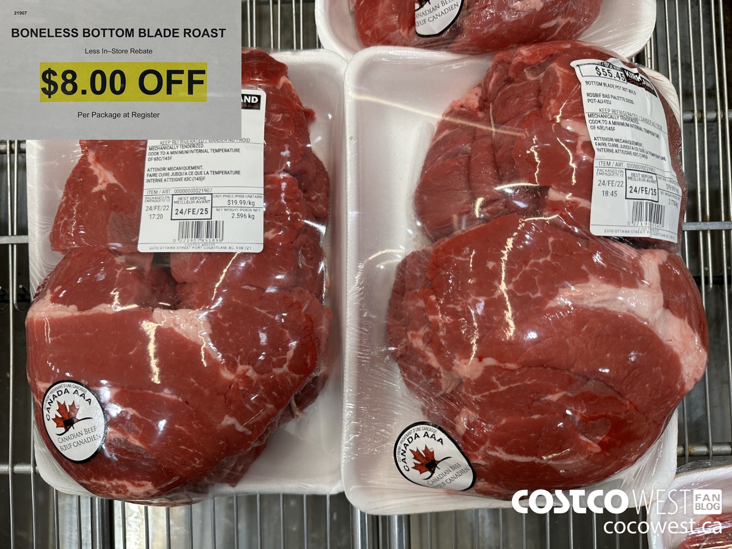 21907 BONELESS BOTTOM BLADE ROAST ($8.00 INSTANT SAVINGS)