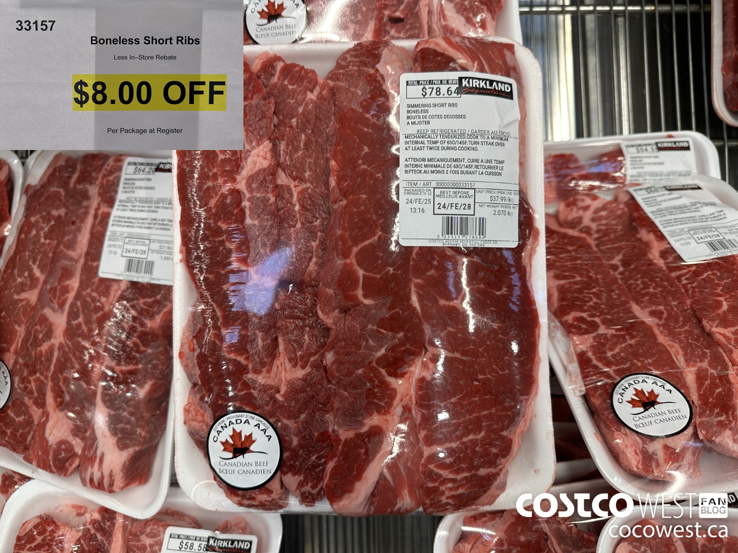 33157 BONELESS SHORT RIBS ($8.00 INSTANT SAVINGS)