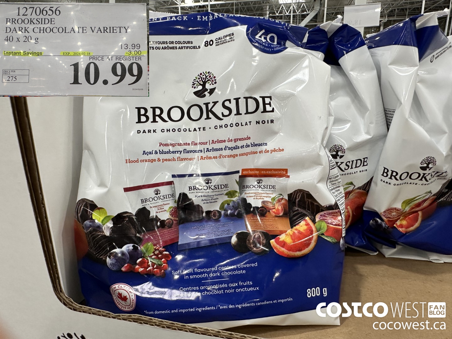 1270656 BROOKSIDE SUPERFRUIT VARIETY 40 x 20 g ($3.00 INSTANT SAVINGS EXPIRES ON 2024-02-18) $10.99