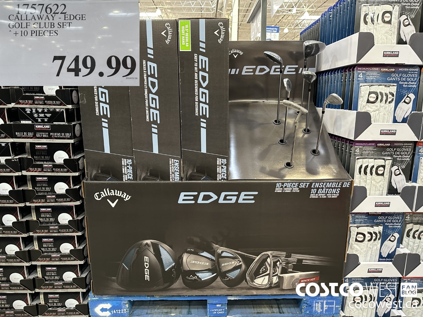 1757622 CALLAWAY EDGE GOLF CLUB SET 10 PIECES $749.99