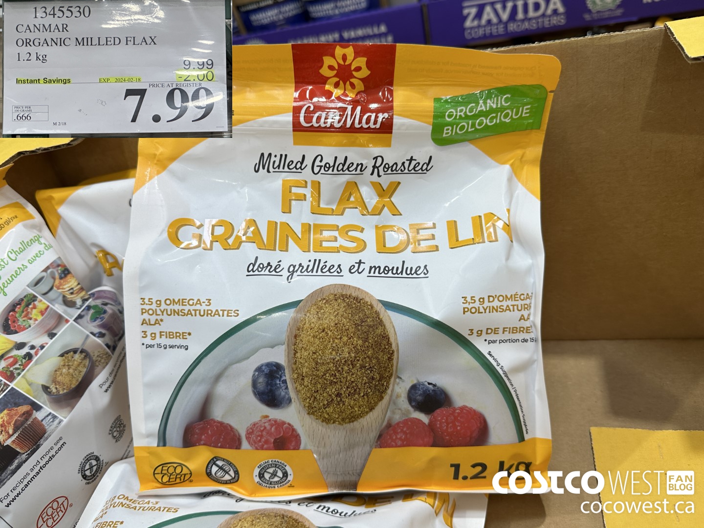 1345530 CANMAR ORGANIC MILLED FLAX 1.2kg ($2.00 INSTANT SAVINGS EXPIRES ON 2024-02-18) $7.99