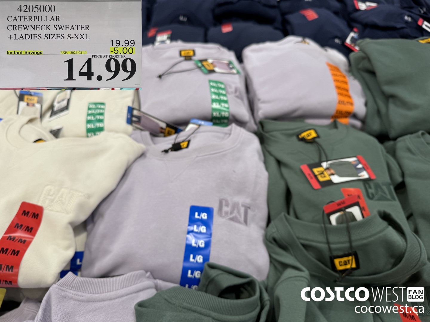 4205000 CATERPILLAR CREWNECK SWEATER LADIES SIZES S-XXL ($5.00 INSTANT SAVINGS EXPIRES ON 2024-02-11) $14.99