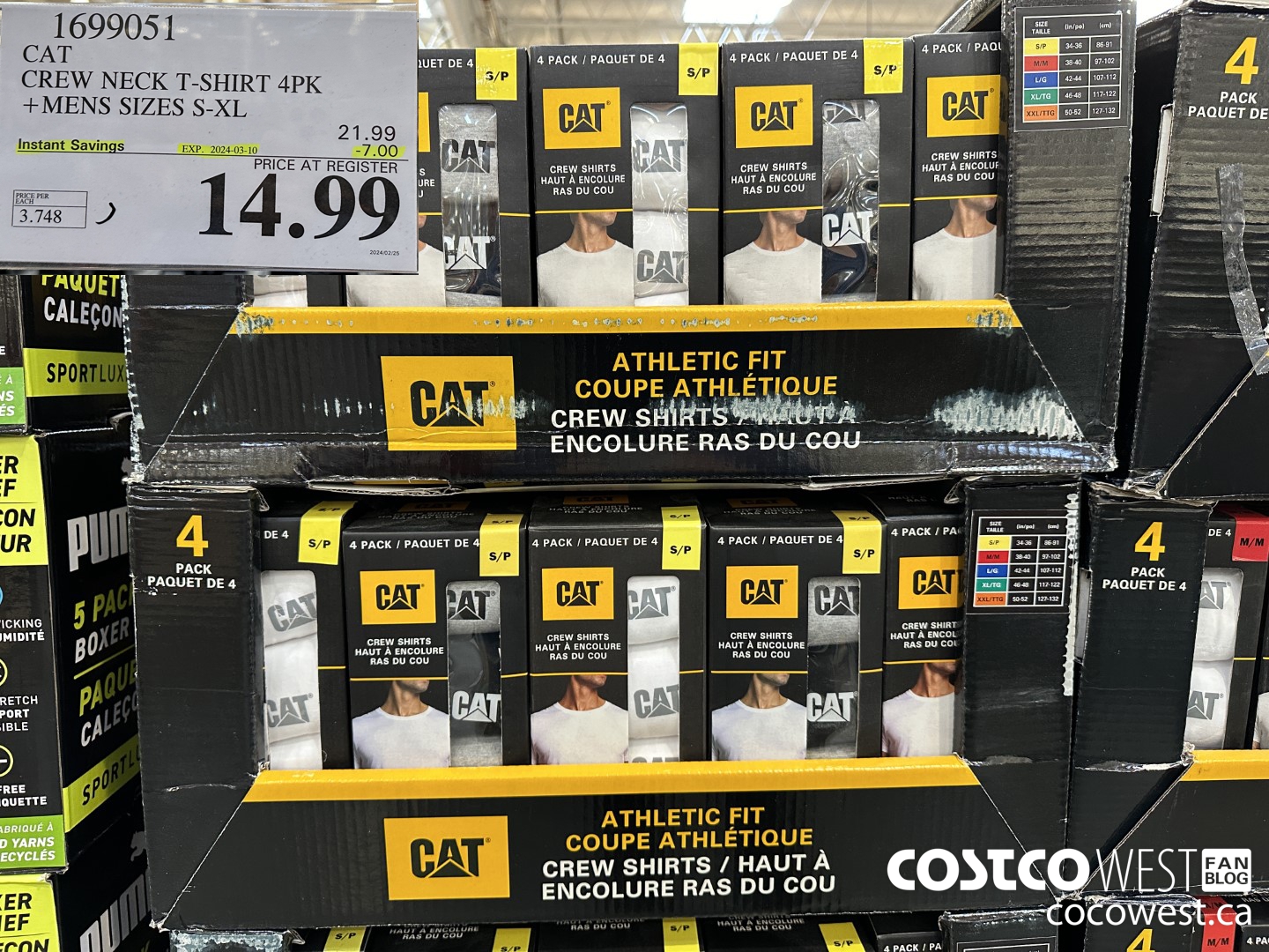 1699051 CAT CREW NECK T-SHIRT 4PK MENS SIZES S-XL ($7.00 INSTANT SAVINGS EXPIRES ON 2024-03-10) $14.99