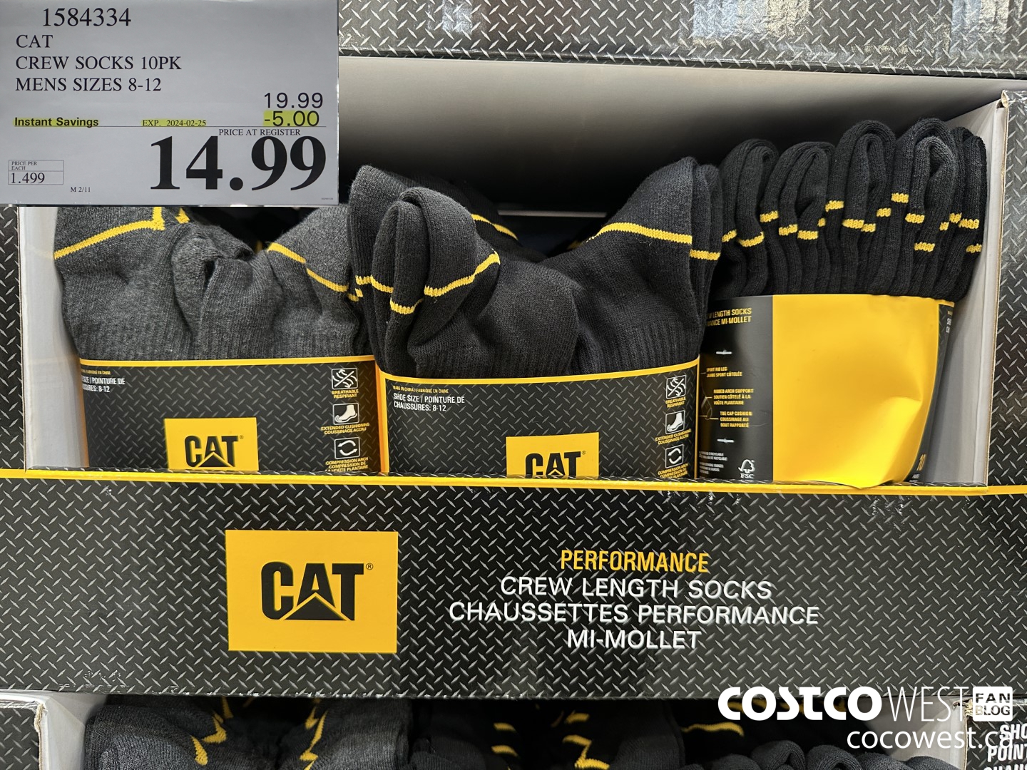 1584334 CAT CREW SOCKS 10PK MENS SIZES 8-12 ($5.00 INSTANT SAVINGS EXPIRES ON 2024-02-25) $14.99