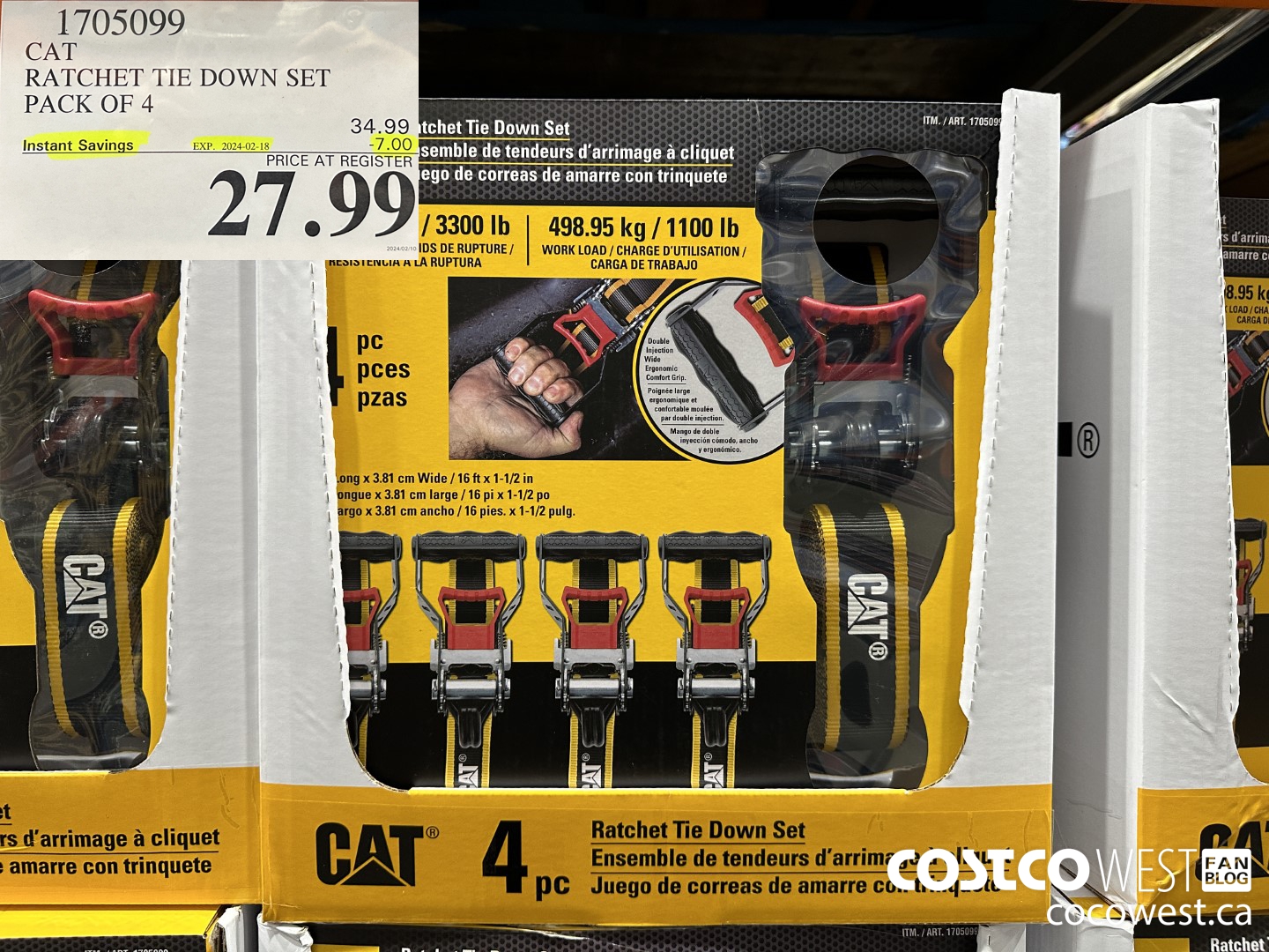 1705099 CAT RATCHET TIE DOWN SET PACK OF 4 ($7.00 INSTANT SAVINGS EXPIRES ON 2024-02-18) $27.99