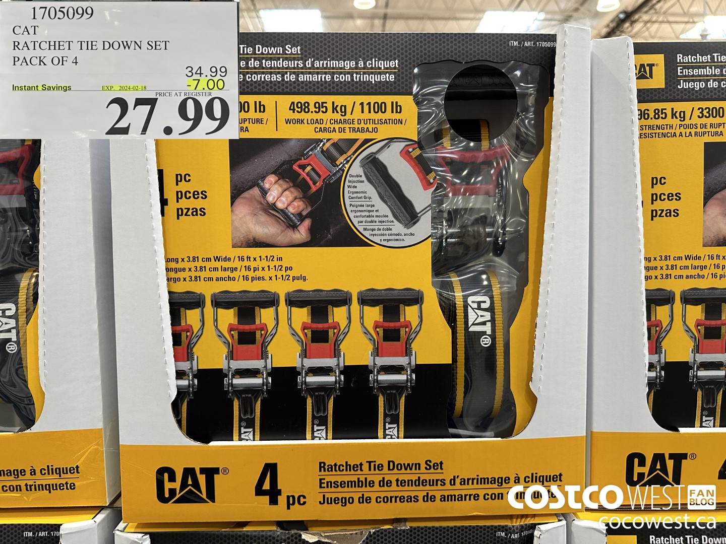 1705099 CAT RATCHET TIE DOWN SET PACK OF 4 ($7.00 INSTANT SAVINGS EXPIRES ON 2024-02-18) $27.99