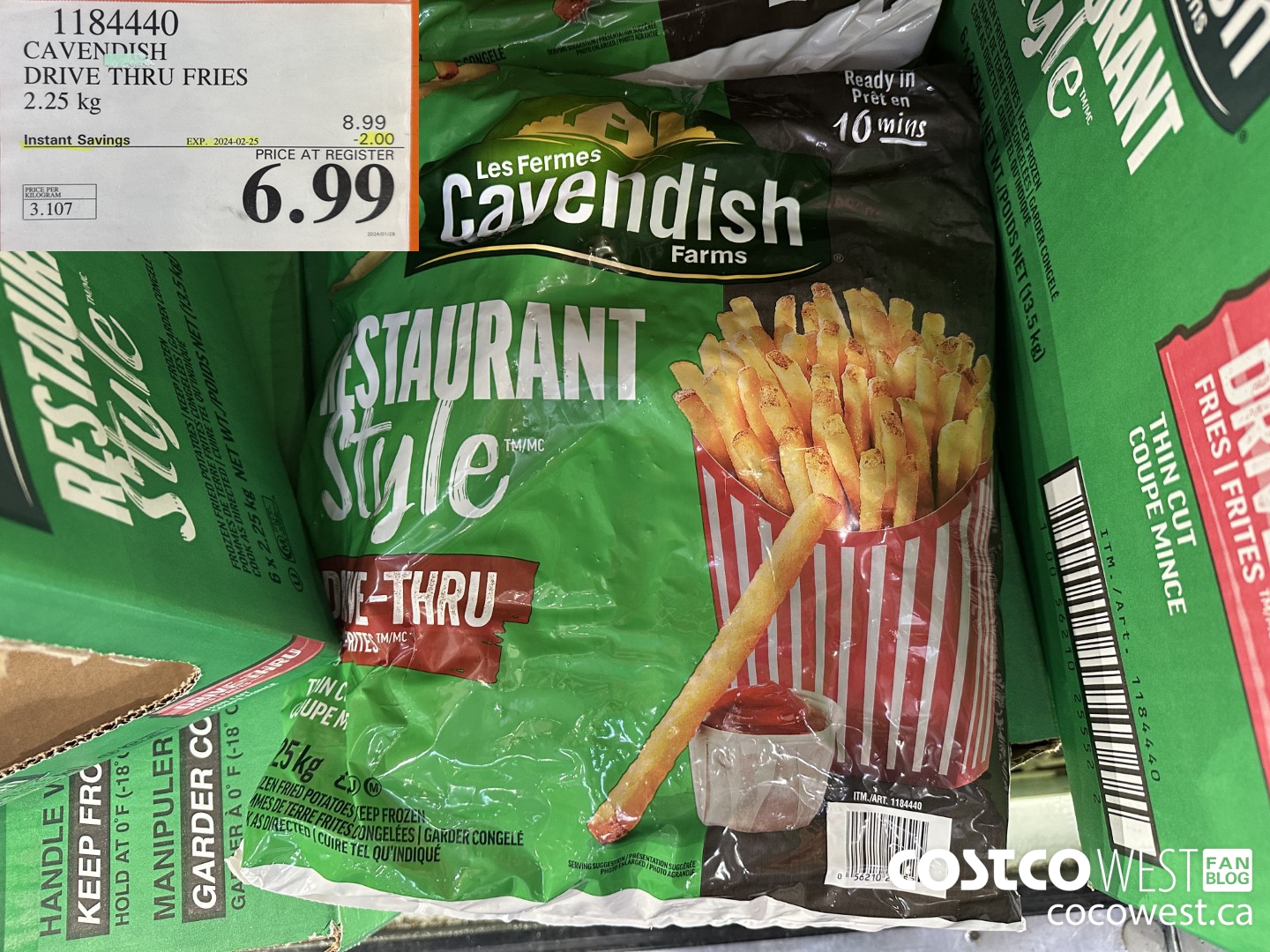 1184440 CAVENDISH DRIVE THRU FRIES 2.25 kg ($2.00 INSTANT SAVINGS EXPIRES ON 2024-02-25) $6.99