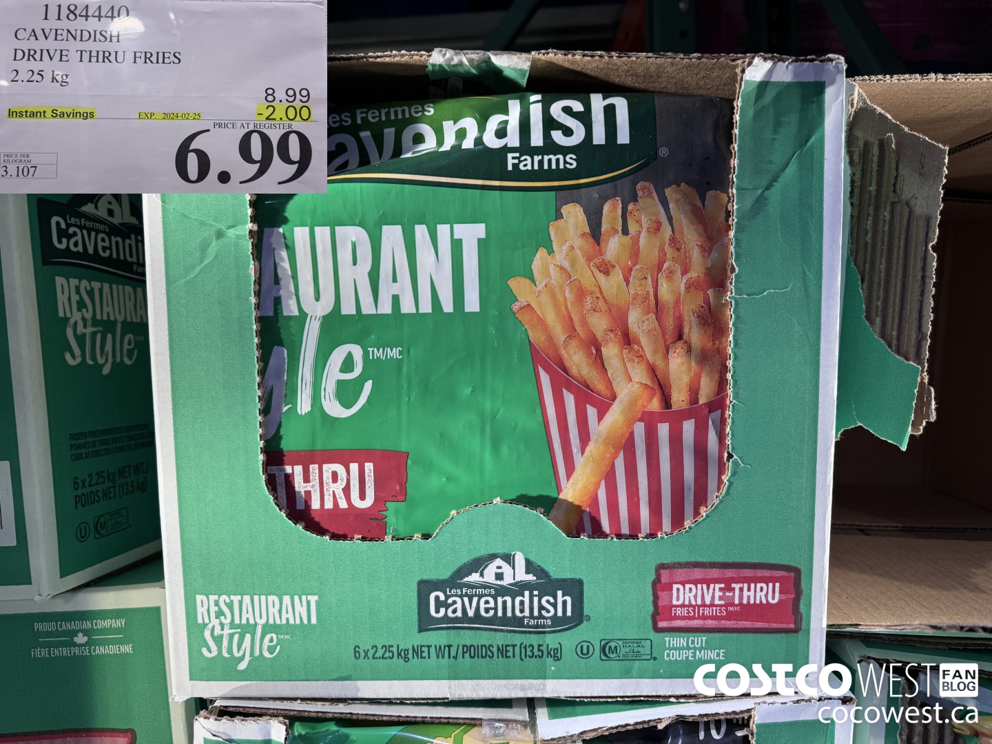 1184449 CAVENDISH FAST'N CRISPY FRIES 2.25 KG ($2.00 INSTANT SAVINGS EXPIRES ON 2024-02-25) $6.99