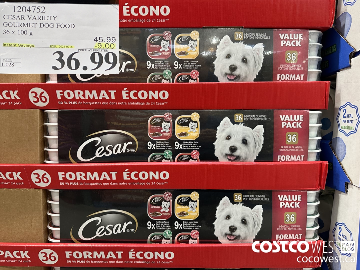 1204752 CESAR VARIETY GOURMET DOG FOOD 36 x 100 g ($9.00 INSTANT SAVINGS EXPIRES ON 2024-02-23) $36.99