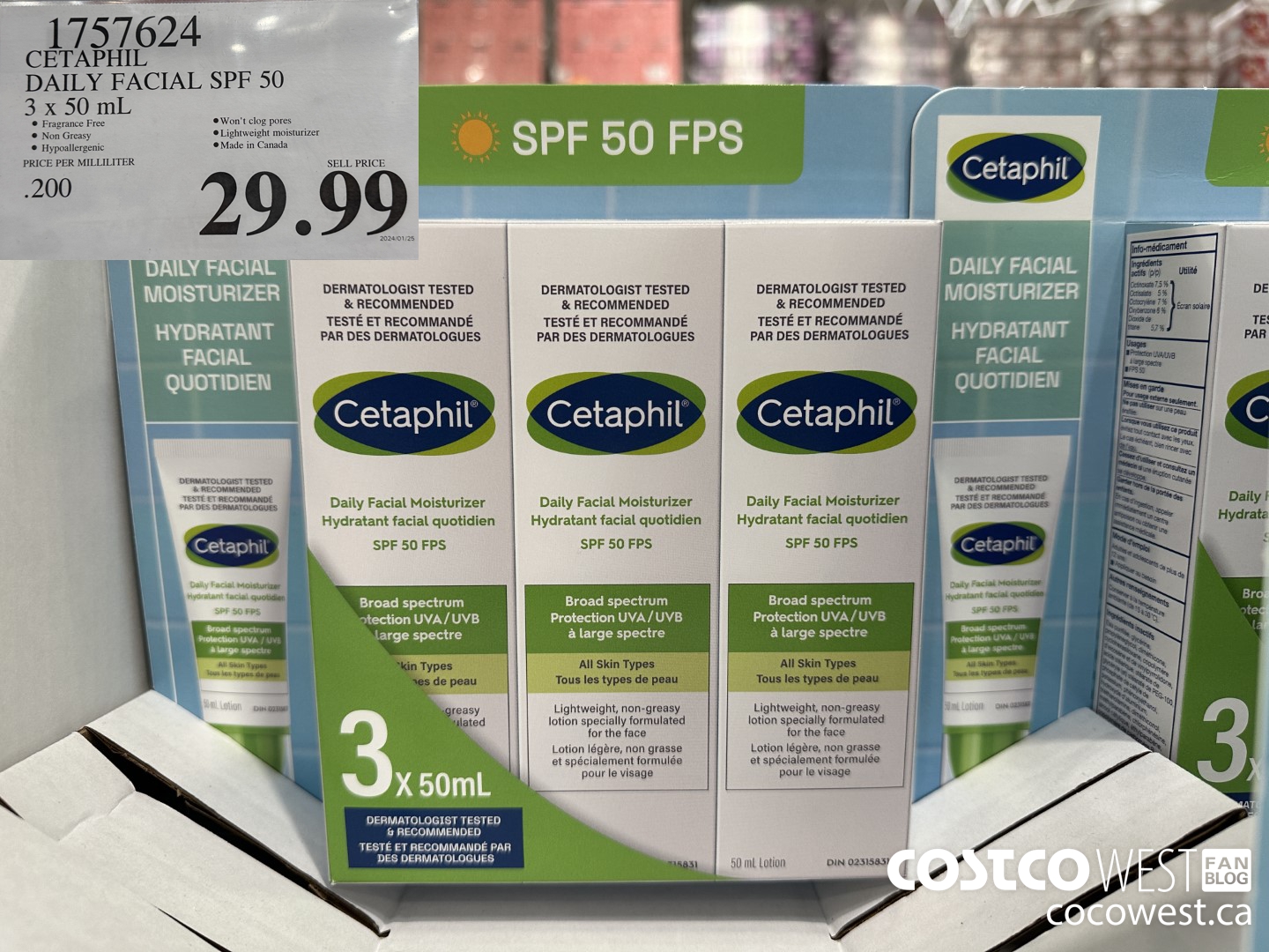 1757624 CETAPHIL DAILY FACIAL SPF 50 3 X 50ML $29.99