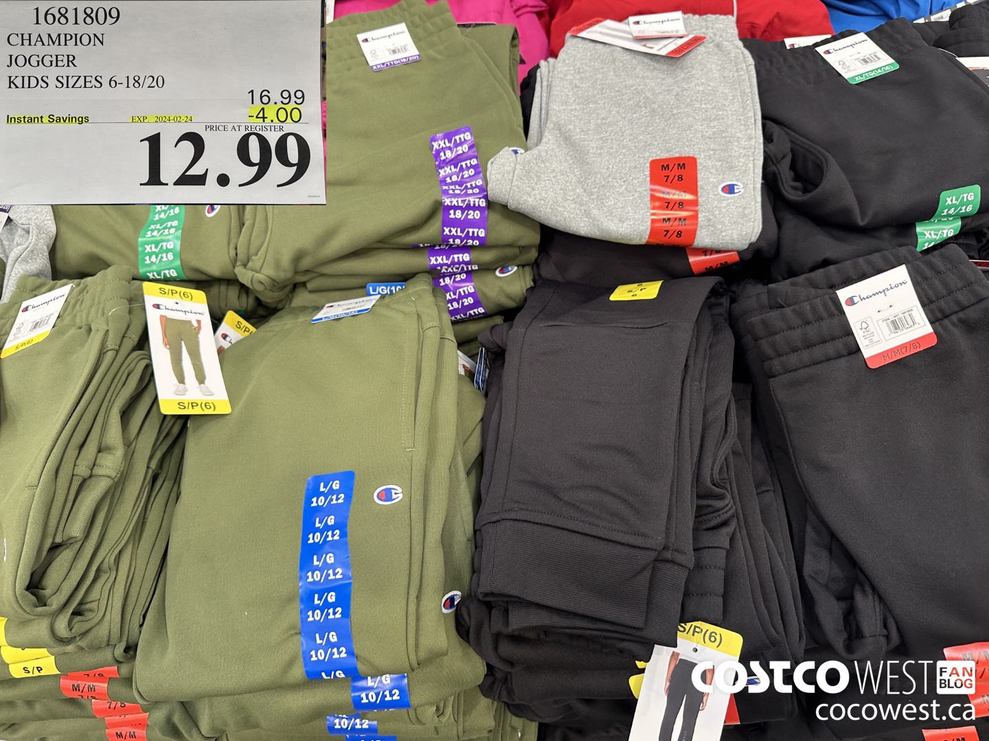 1681809 CHAMPION JOGGER KIDS SIZES 6-18/20 ($4.00 INSTANT SAVINGS EXPIRES ON 2024-02-24) $12.99