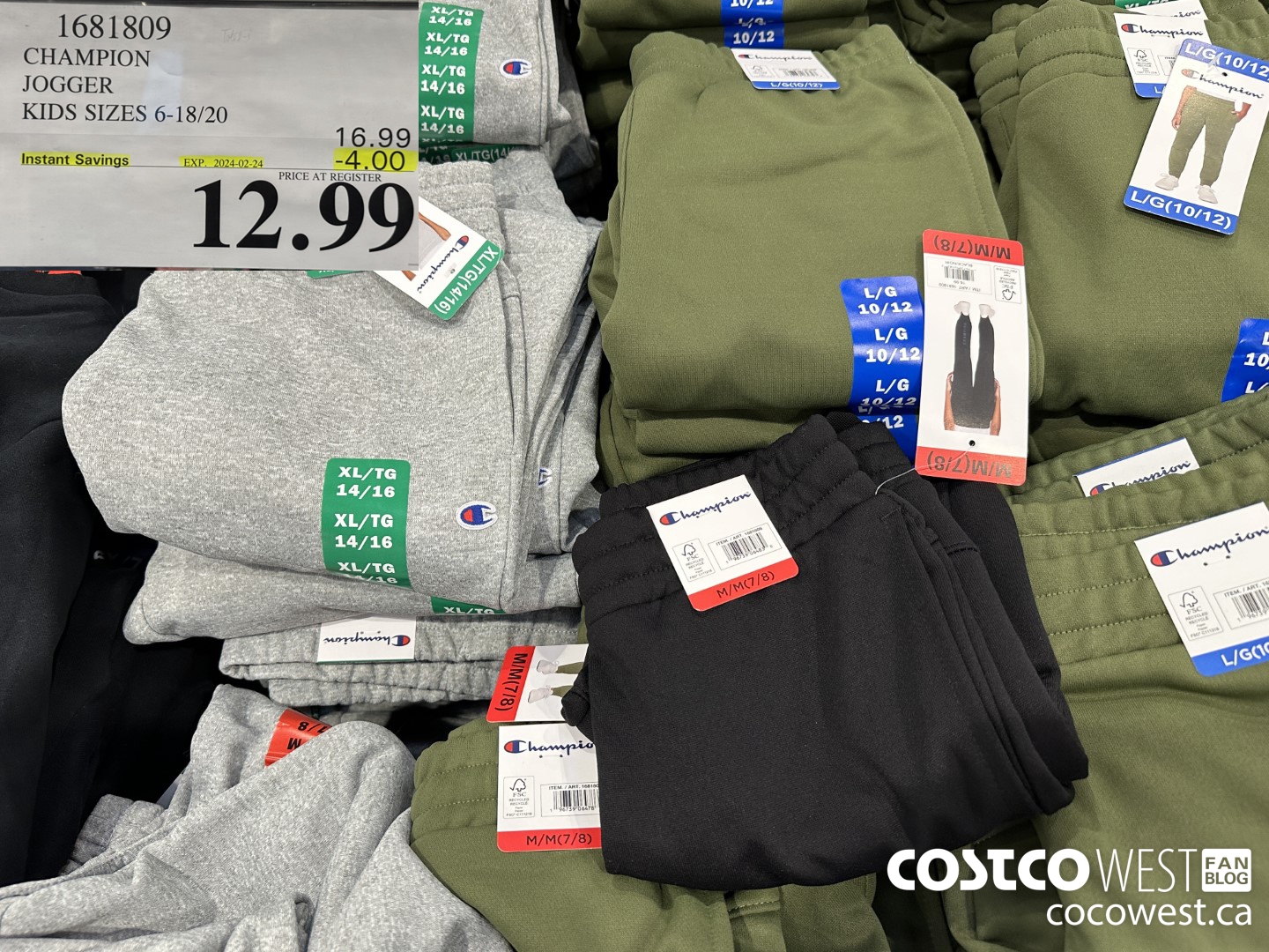 1681809 CHAMPION JOGGER KIDS SIZES 6-18/20 ($4.00 INSTANT SAVINGS EXPIRES ON 2024-02-24) $12.99