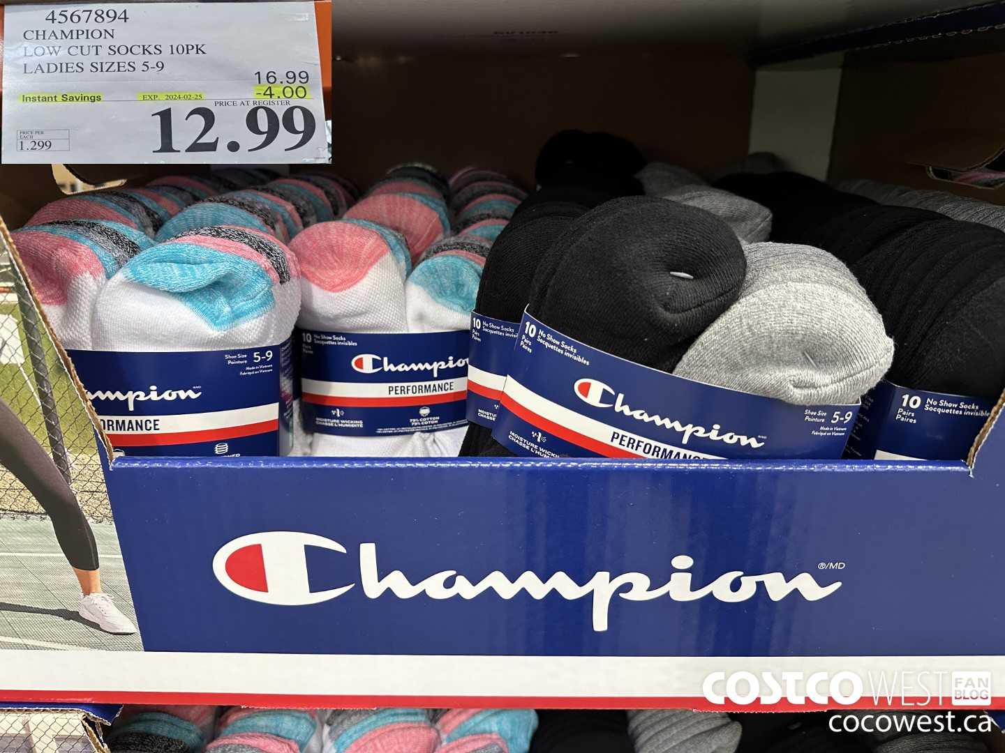 4567894 CHAMPION LOW CUT SOCKS 10PK LADIES SIZES 5-9 ($4.00 INSTANT SAVINGS EXPIRES ON 2024-02-25) $12.99