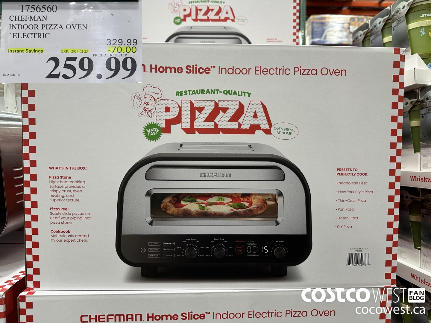 1756560 CHEFMAN INDOOR PIZZA OVEN ELECTRIC ($70.00 INSTANT SAVINGS EXPIRES ON 2024-02-25) $259.99