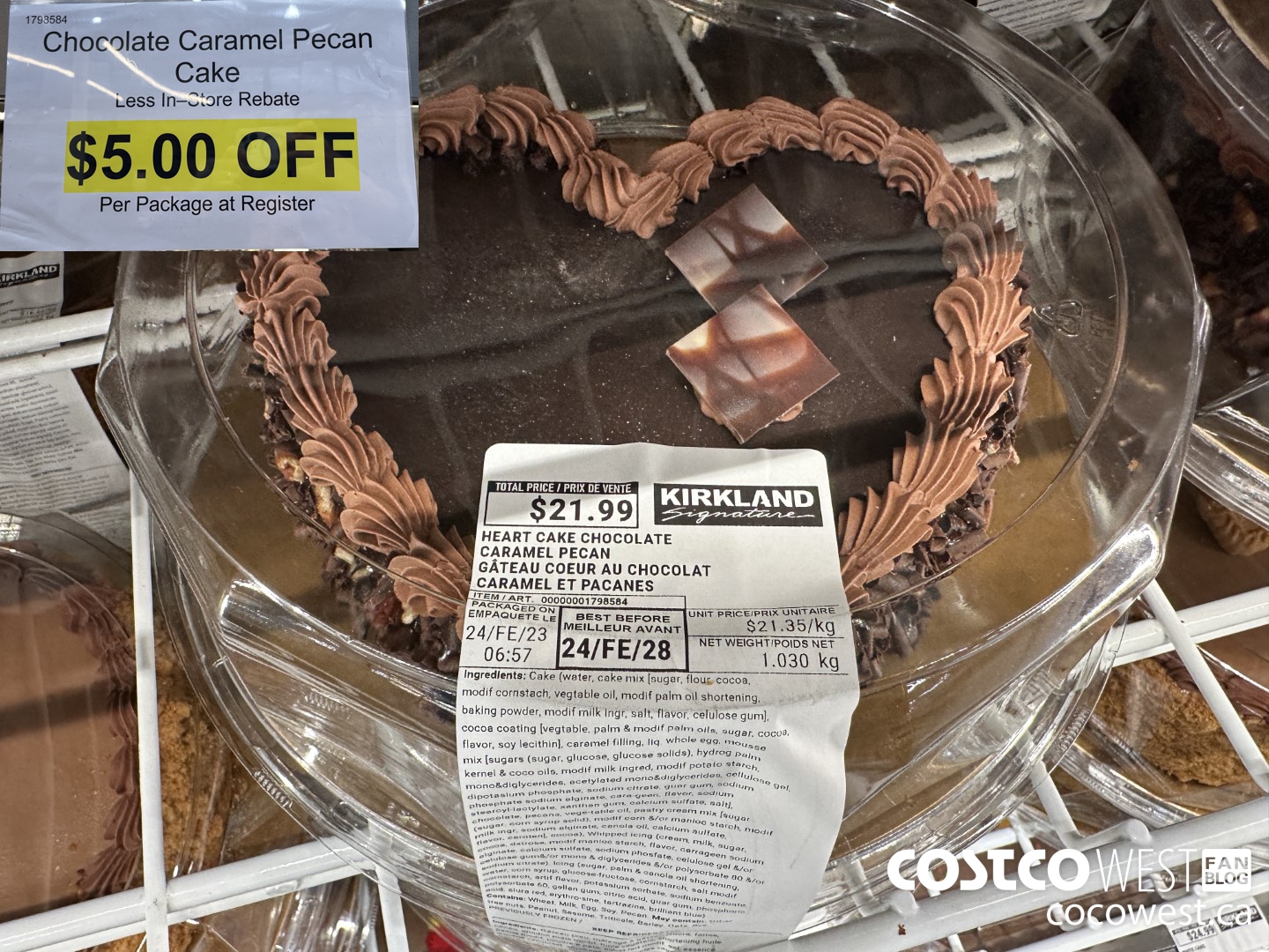 1798584 CHOCOLATE CARAMEL PECAN CAKE ($5.00 INSTANT SAVINGS)