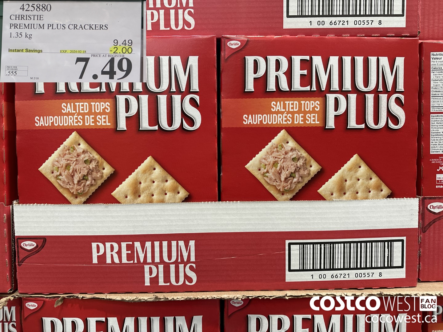 425880 CHRISTIE PREMIUM PLUS CRACKERS 1.35 kg ($2.00 INSTANT SAVINGS EXPIRES ON 2024-02-18) $7.49