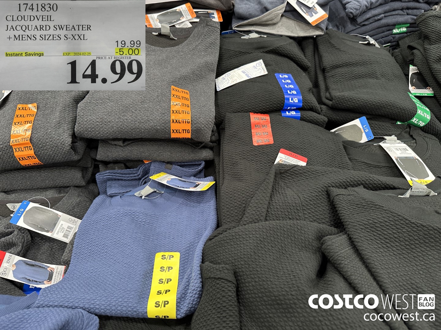 1741830 CLOUDVEIL JACQUARD SWEATER MENS SIZES S-XXL ($5.00 INSTANT SAVINGS EXPIRES ON 2024-02-25) $14.99