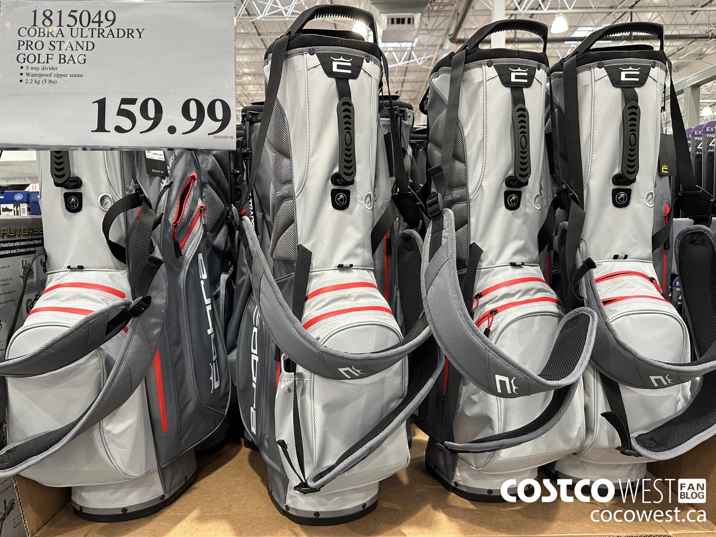 1815049 COBRA ULTRADRY PRO STAND GOLF BAG $159.99
