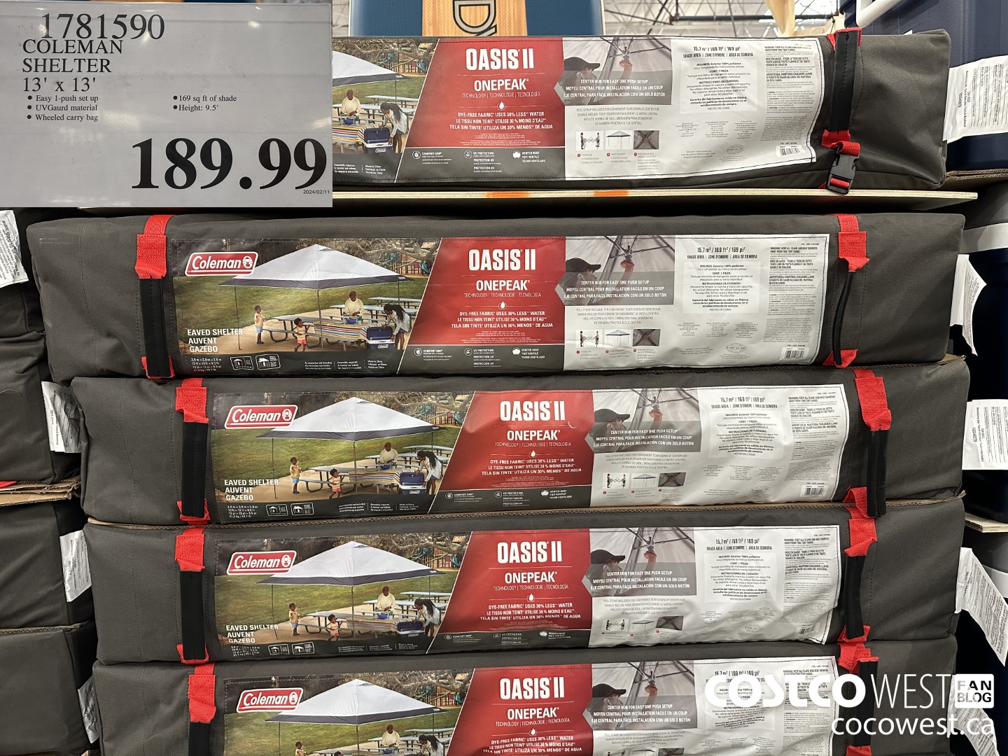 1781590 COLEMAN SHELTER 13' X 13' $189.99