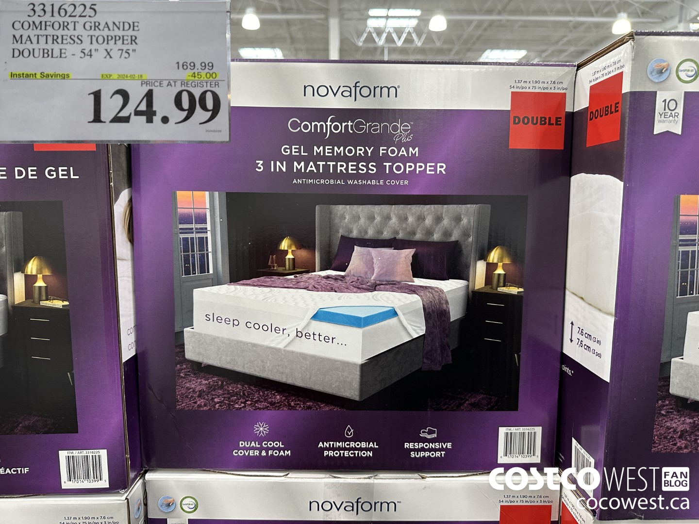 3316225 COMFORTE GRANDE MATTRESS TOPPER DOUBLE 54