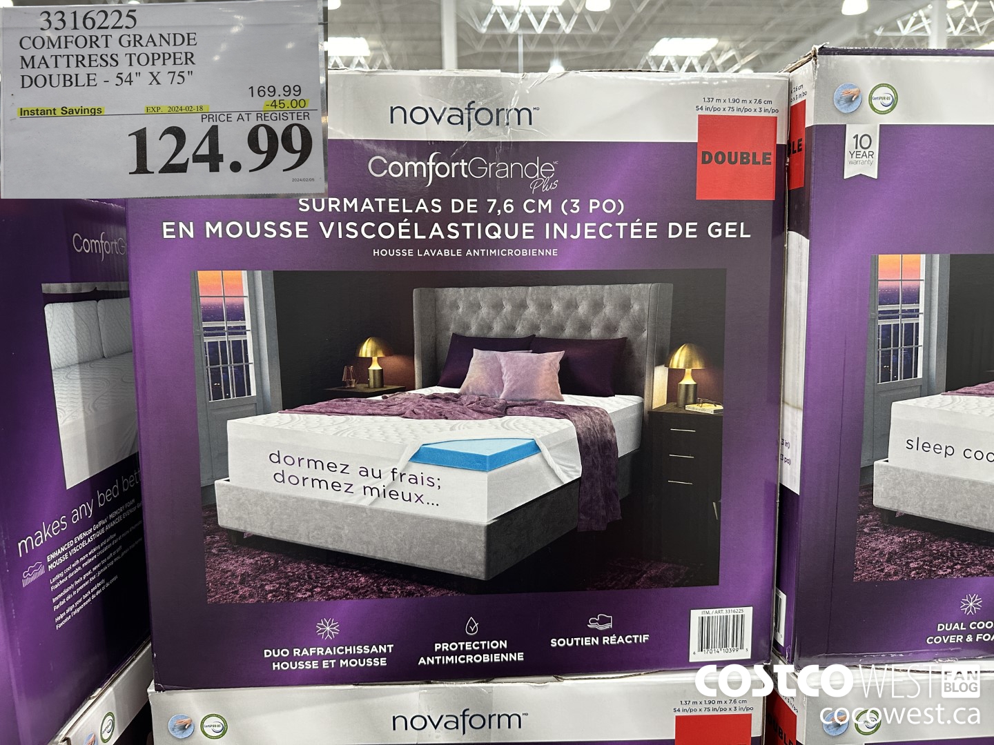 3316225 COMFORTE GRANDE MATTRESS TOPPER DOUBLE 54