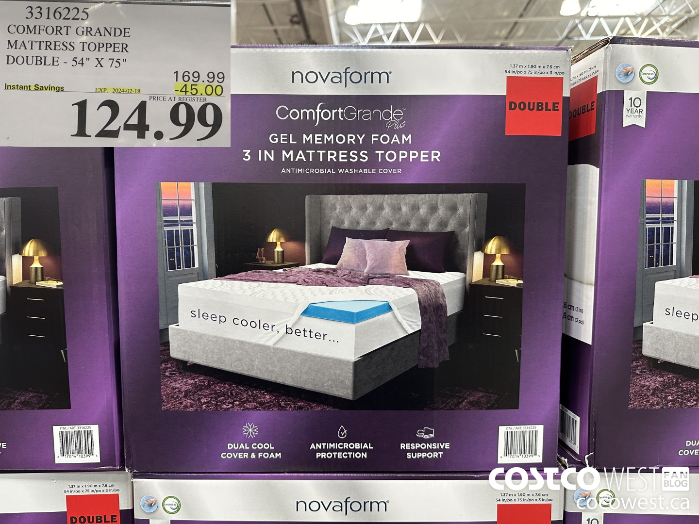 3316225 COMFORTE GRANDE MATTRESS TOPPER DOUBLE 54