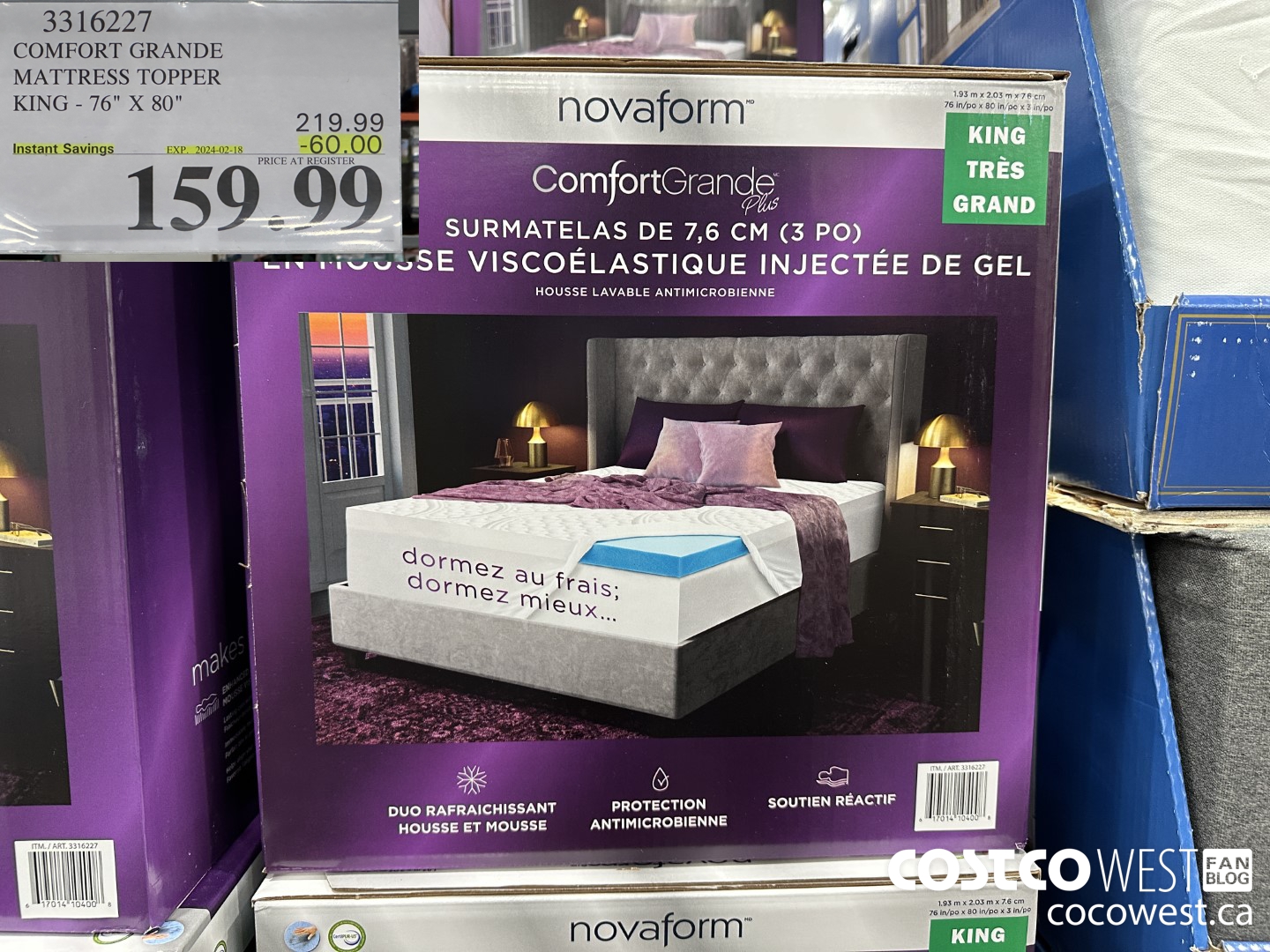 3316227 COMFORTE GRANDE MATTRESS TOPPER KING 76