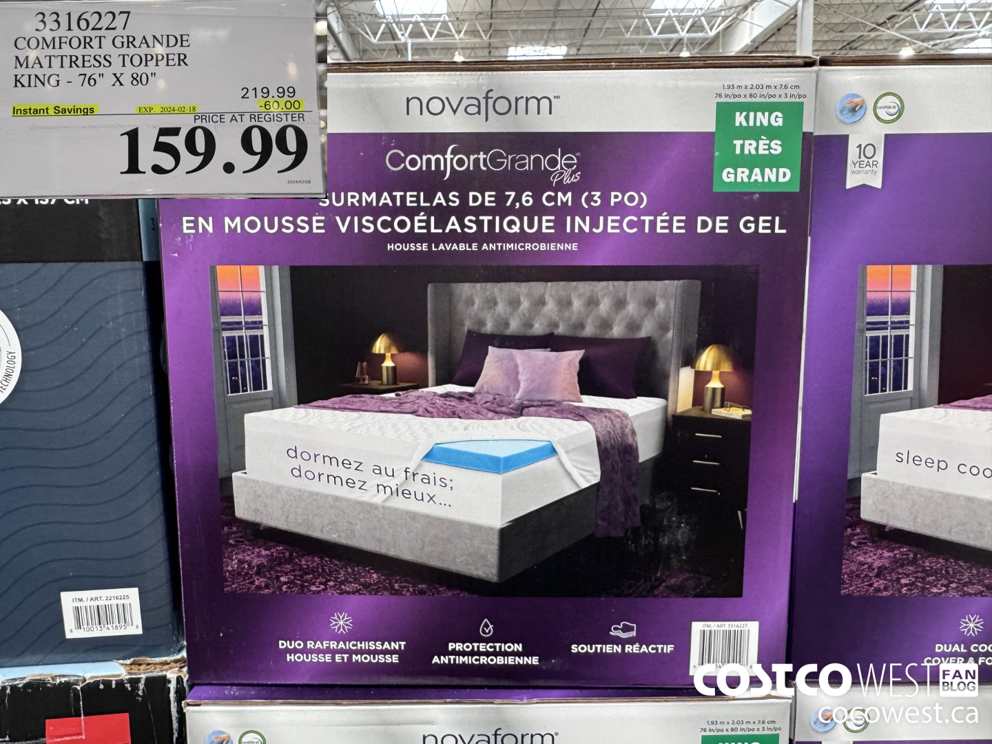 3316227 COMFORTE GRANDE MATTRESS TOPPER KING 76