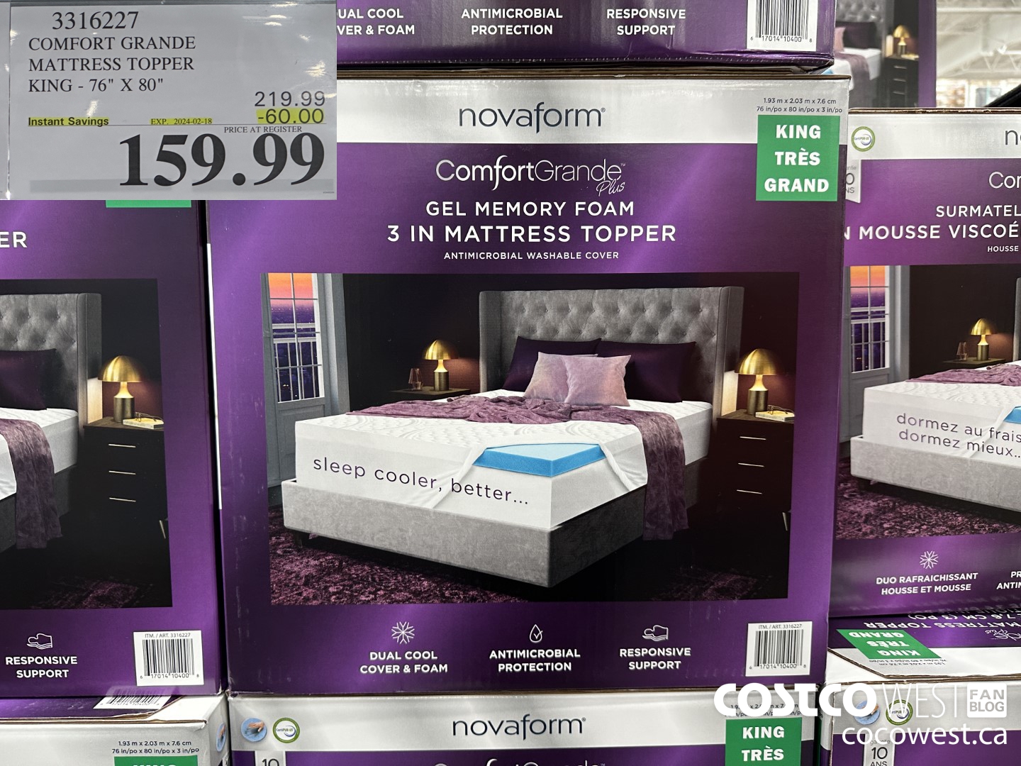 3316227 COMFORTE GRANDE MATTRESS TOPPER KING 76
