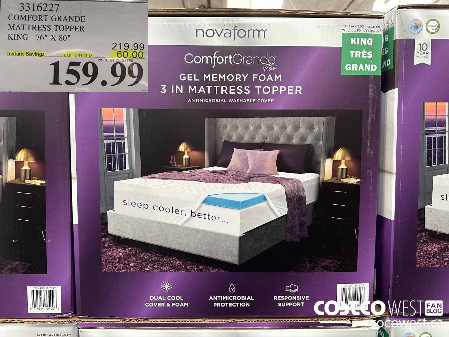 3316227 COMFORTE GRANDE MATTRESS TOPPER KING 76