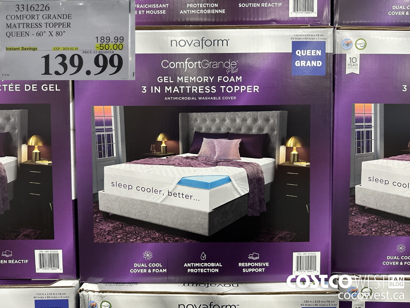 3316226 COMFORT GRANDE MATTRESS TOPPER QUEEN 60