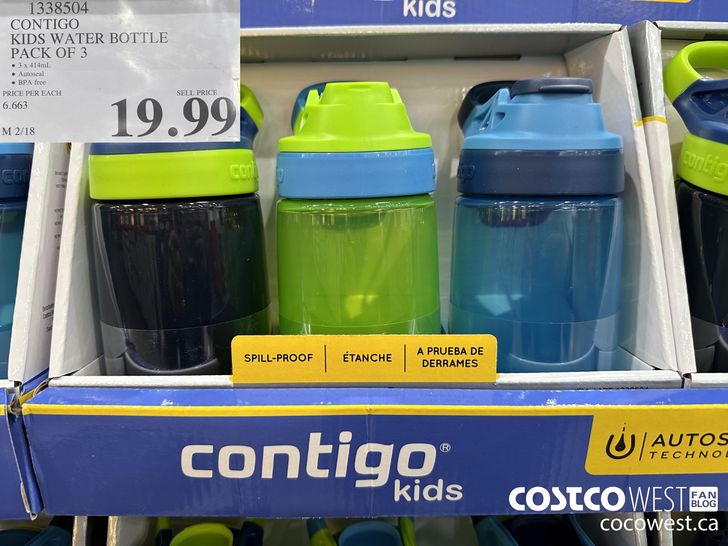 1338504 CONTIGO KIDS WATER BOTTLE PACK OF 3 $19.99