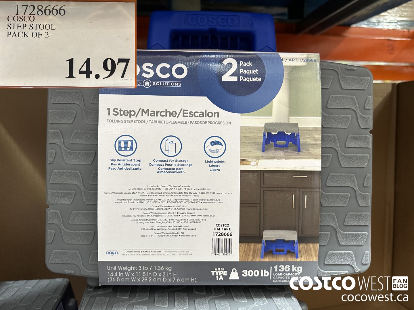 1728666 COSCO STEP STOOL PACK OF 2 $14.97