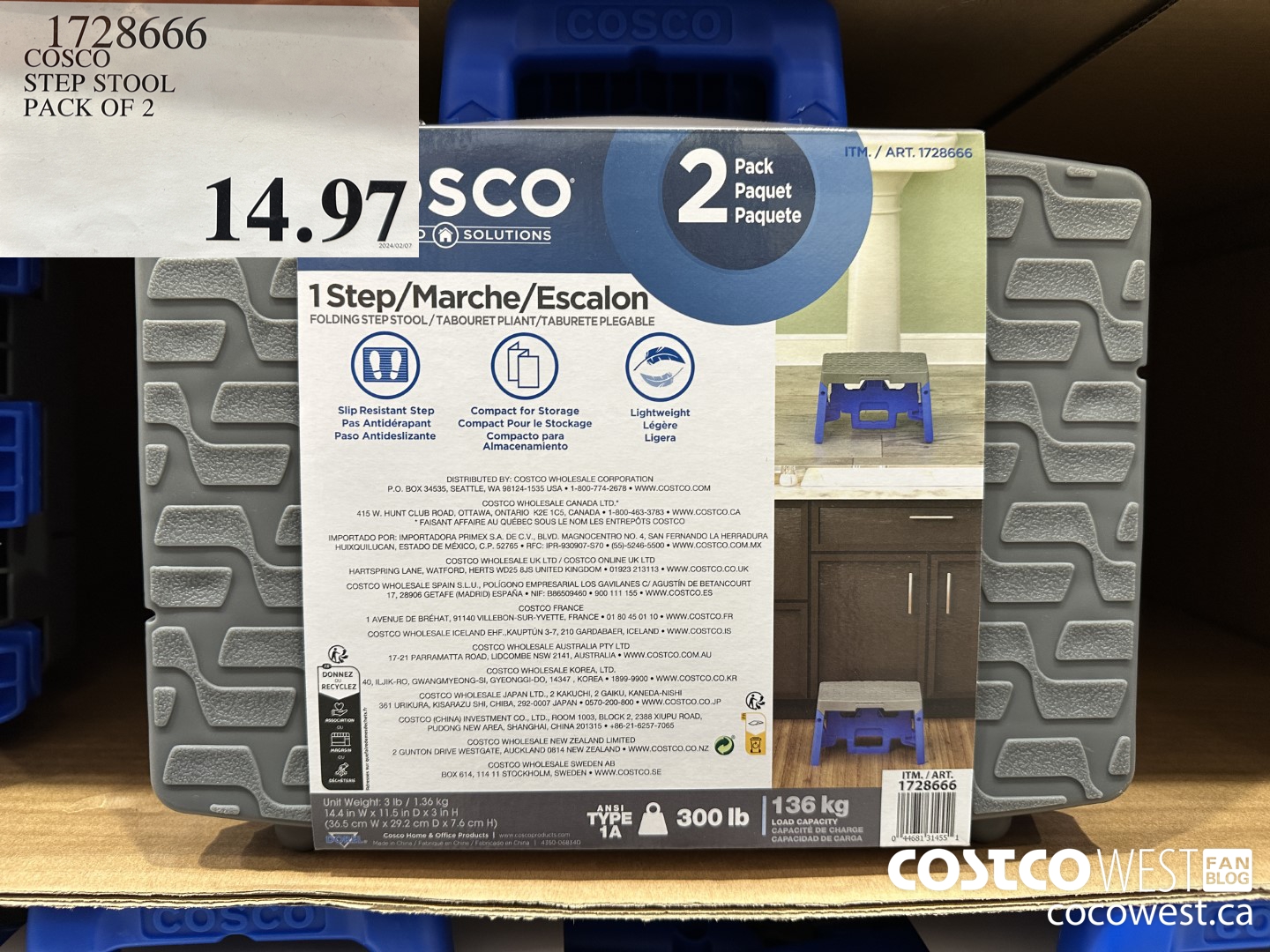 1728666 COSCO STEP STOOL PACK OF 2 $14.97