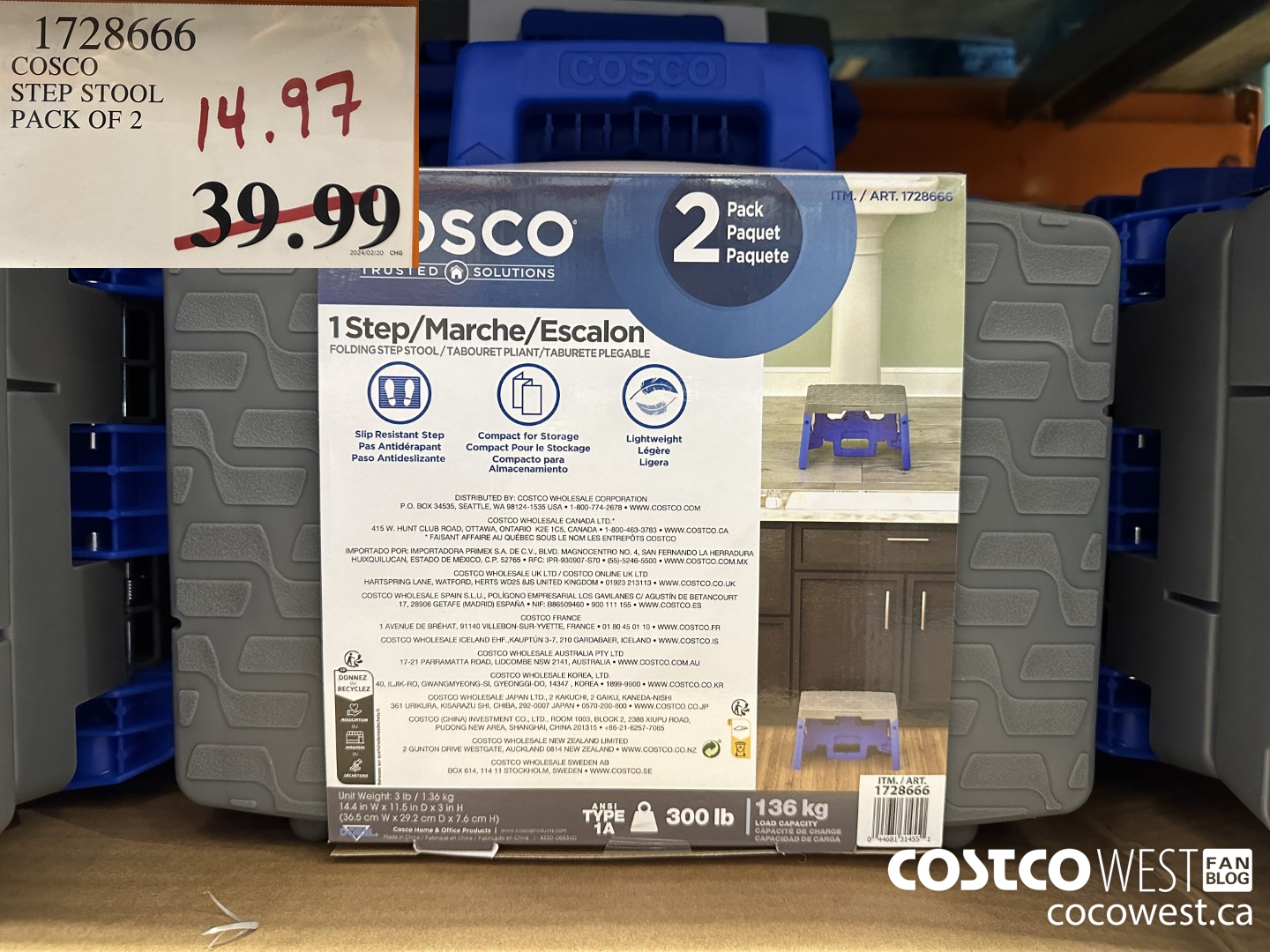 1728666 COSCO STEP STOOL PACK OF 2 $14.97